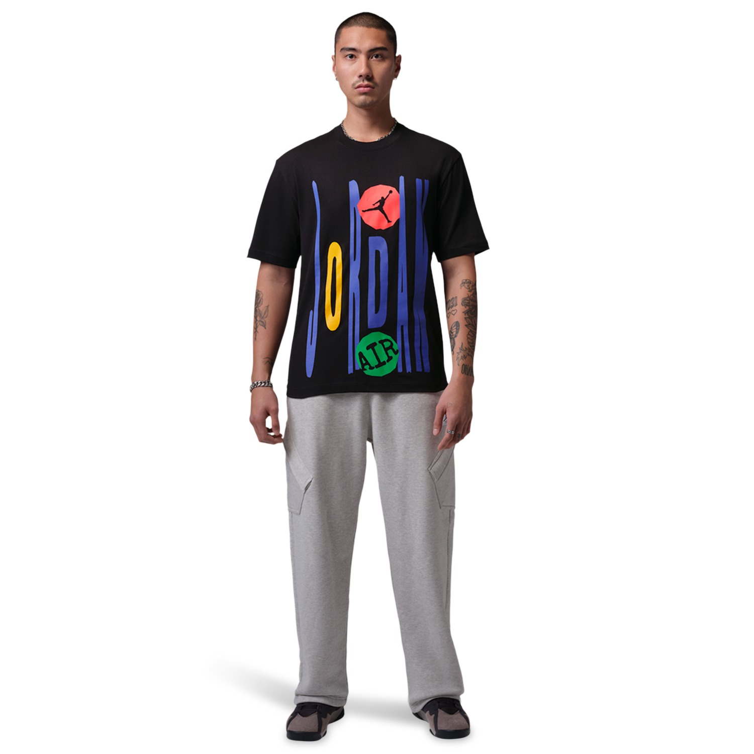 Jordan Technicolor WM Graphic Short Sleeve Crew - Men's - Black