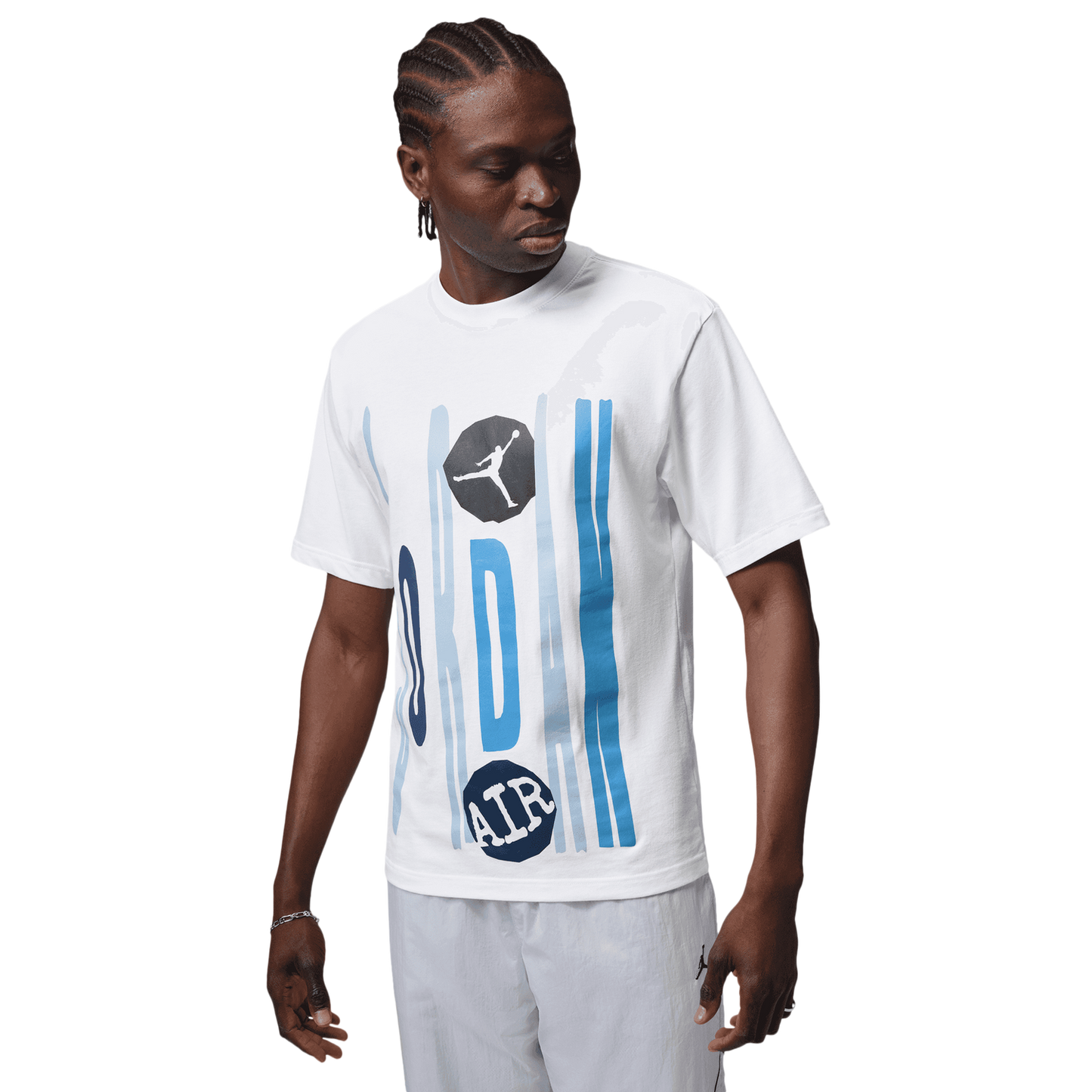 Jordan Technicolor WM Graphic Short Sleeve Crew - Men's - University Blue/White