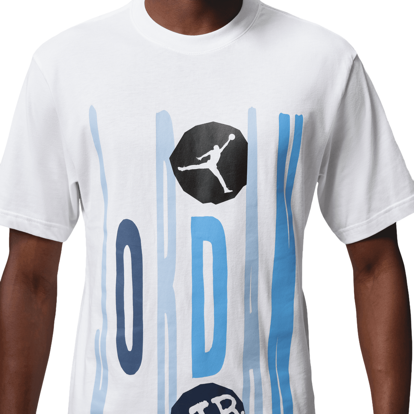 Jordan Technicolor WM Graphic Short Sleeve Crew - Men's - University Blue/White