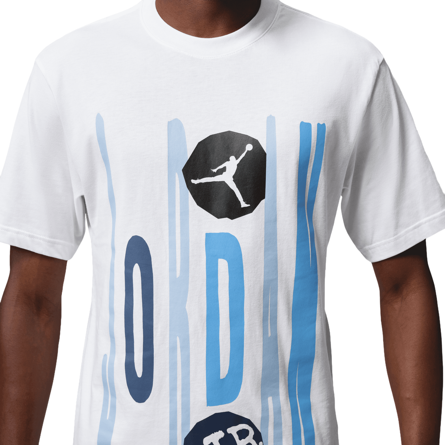 Jordan Technicolor WM Graphic Short Sleeve Crew - Men's - University Blue/White