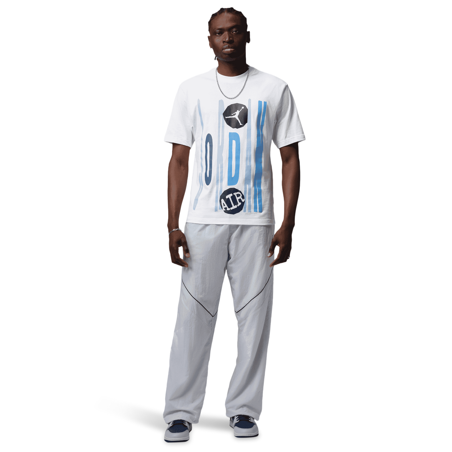 Jordan Technicolor WM Graphic Short Sleeve Crew - Men's - University Blue/White