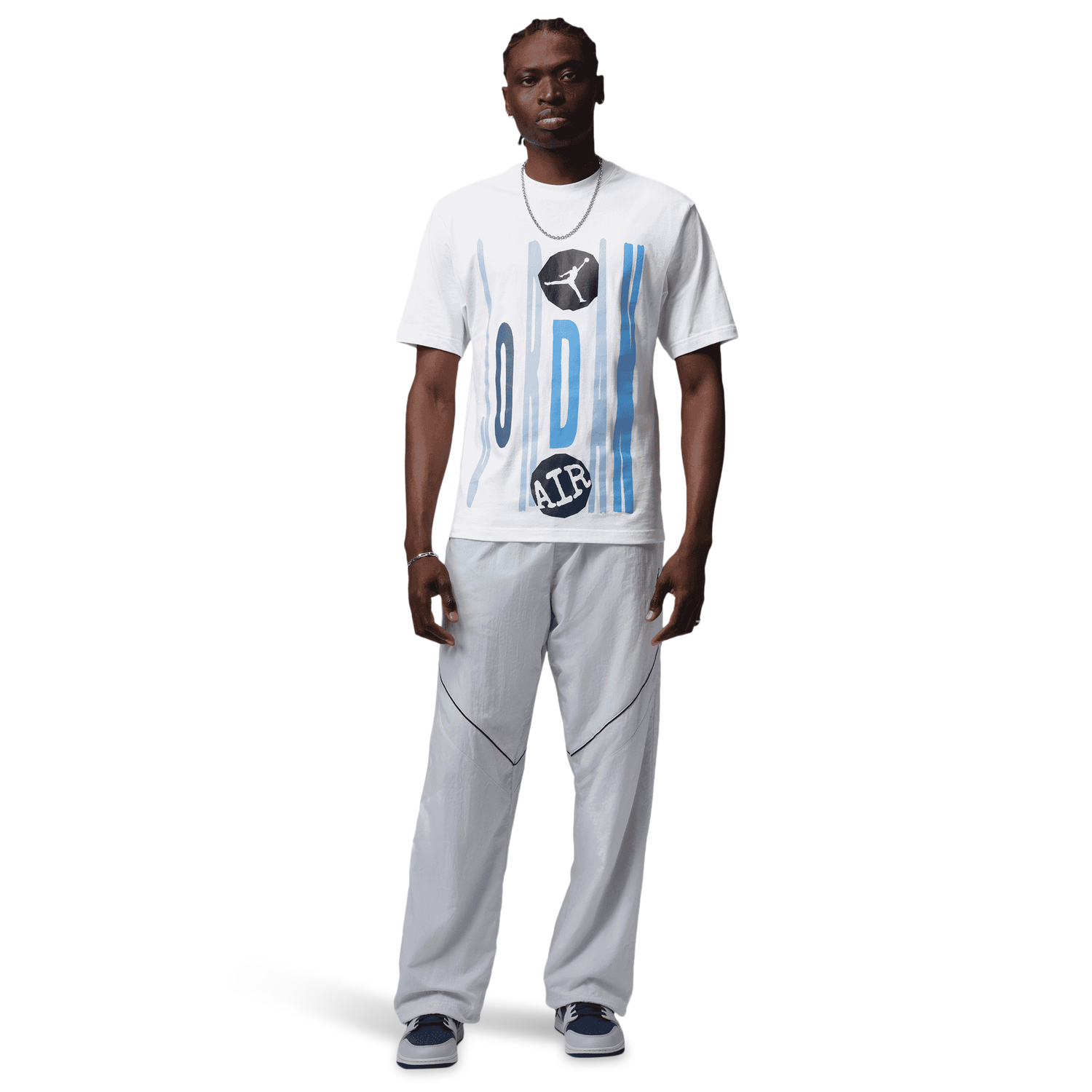 Jordan Technicolor WM Graphic Short Sleeve Crew - Men's - University Blue/White