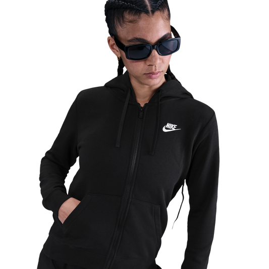 Nike NSW Club Fleece FZ Hoodie - Women's - White/Black