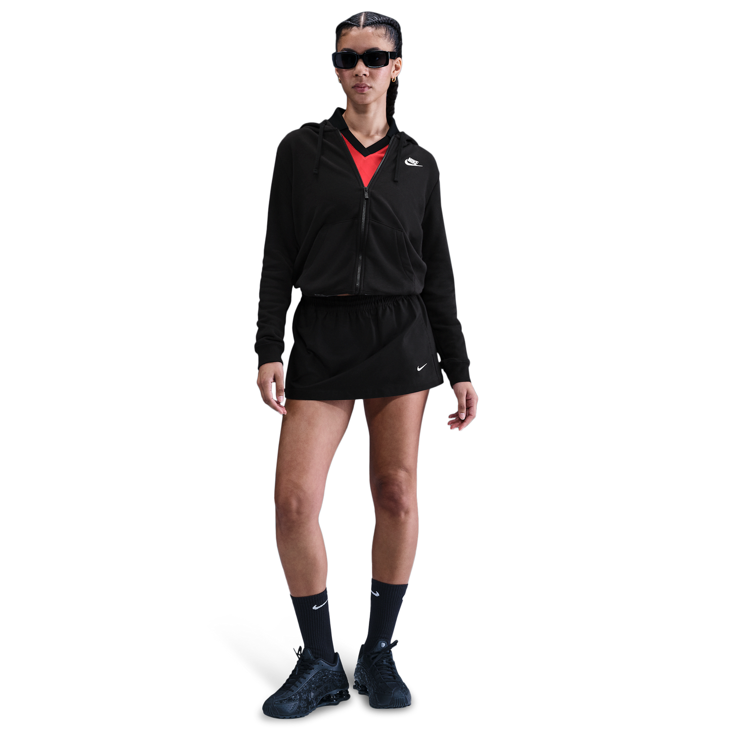 Nike NSW Club Fleece FZ Hoodie - Women's - White/Black