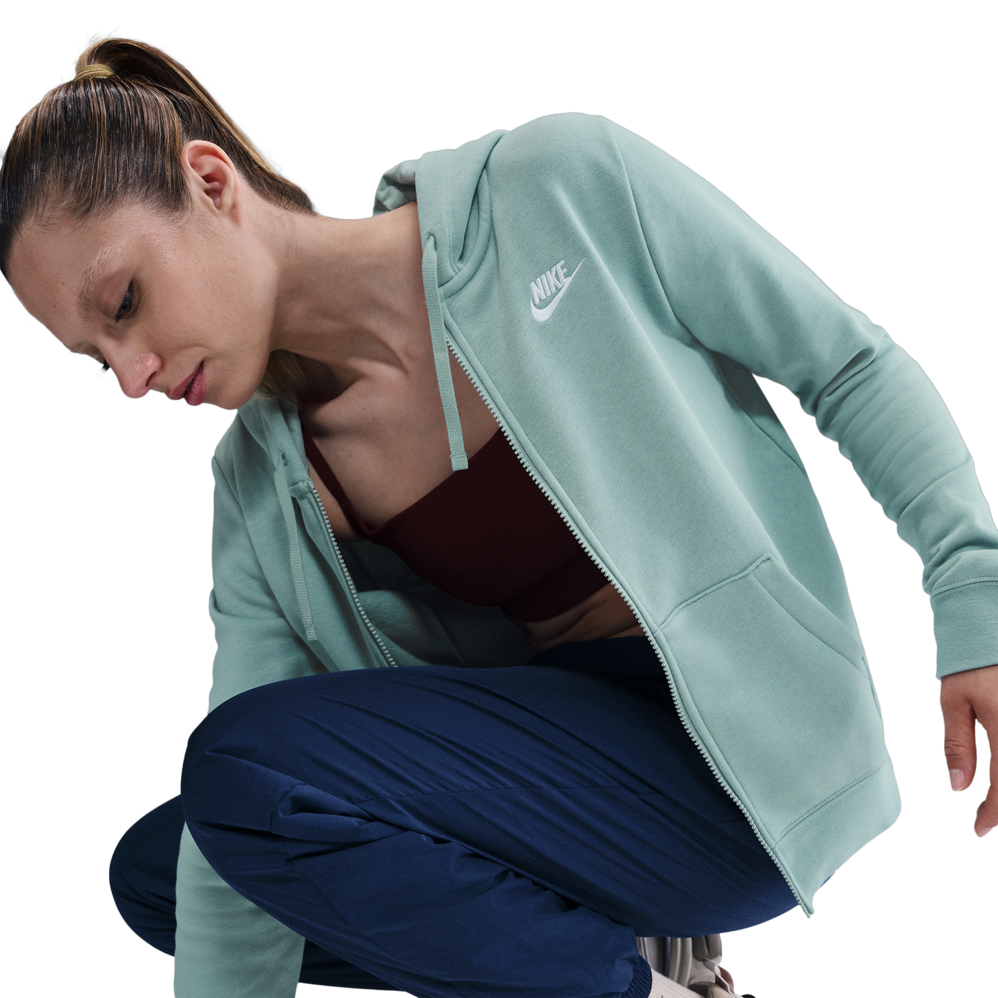 Nike NSW Club Fleece FZ Hoodie - Women's - Cannon/White