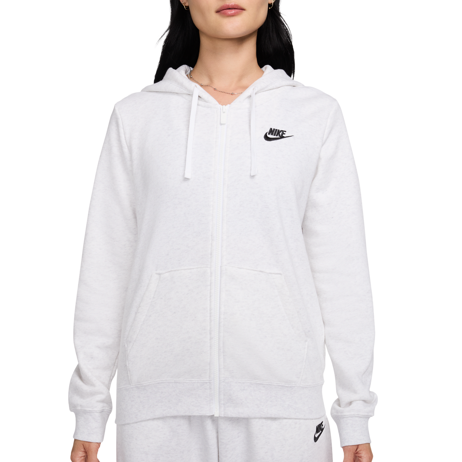 Nike NSW Club Fleece FZ Hoodie - Women's - Birch Heather/Black