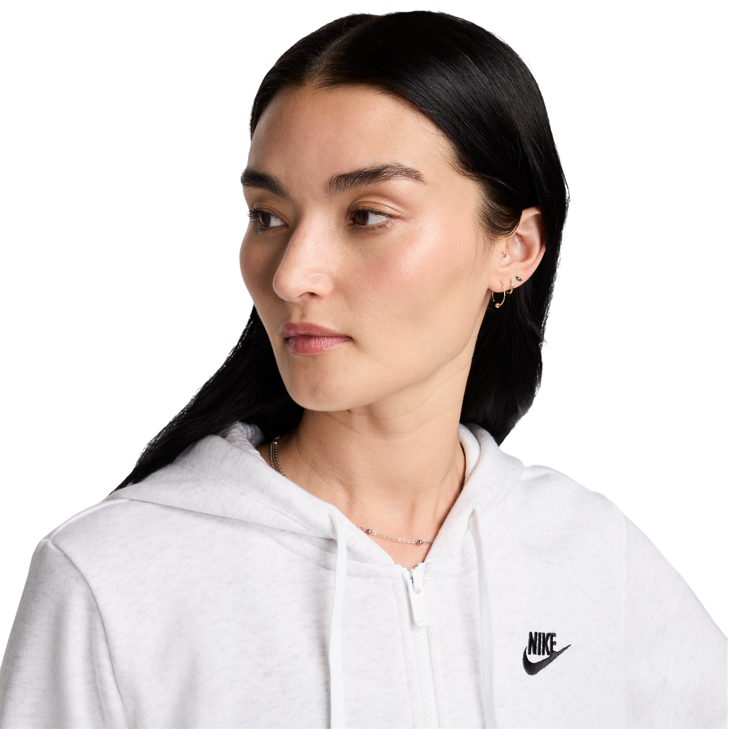 Nike NSW Club Fleece FZ Hoodie - Women's - Birch Heather/Black