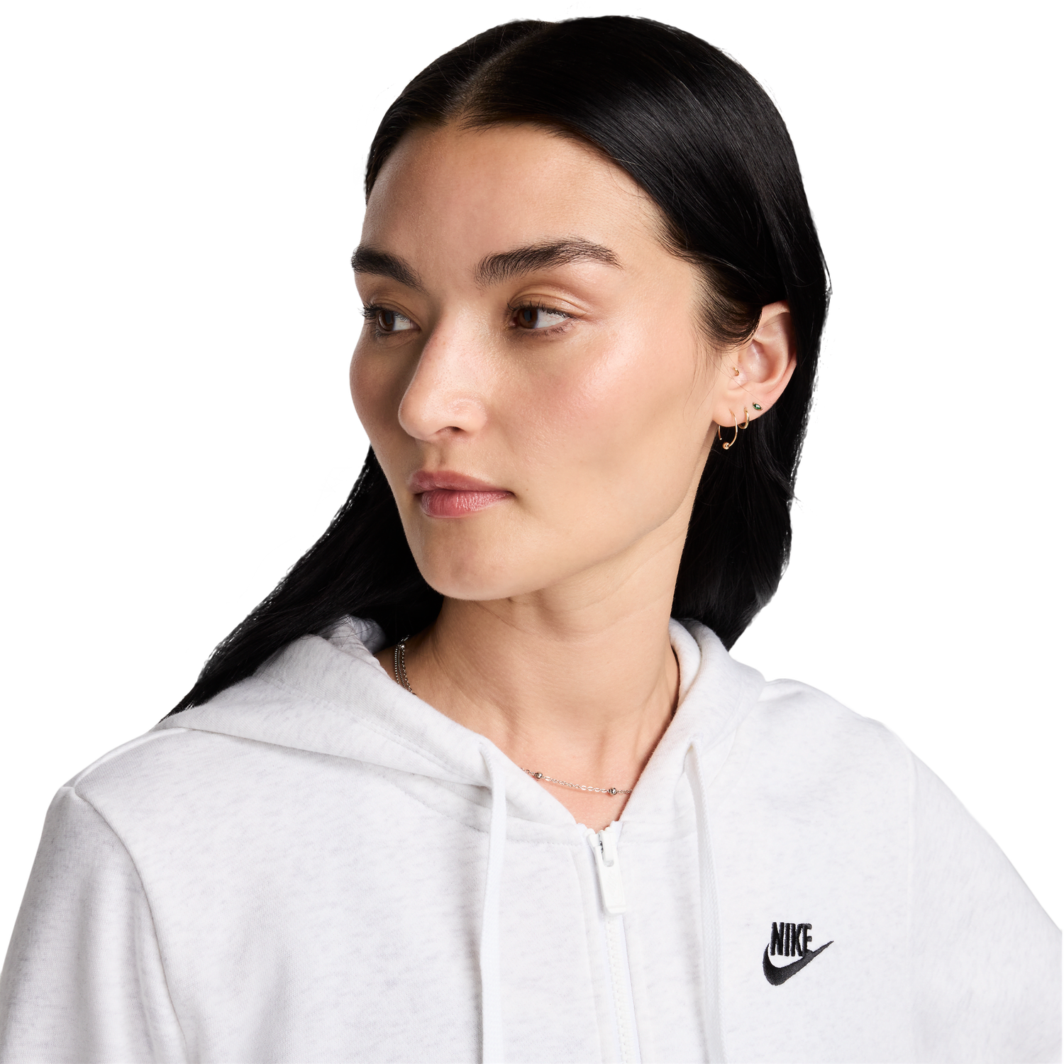 Nike NSW Club Fleece FZ Hoodie - Women's - Birch Heather/Black