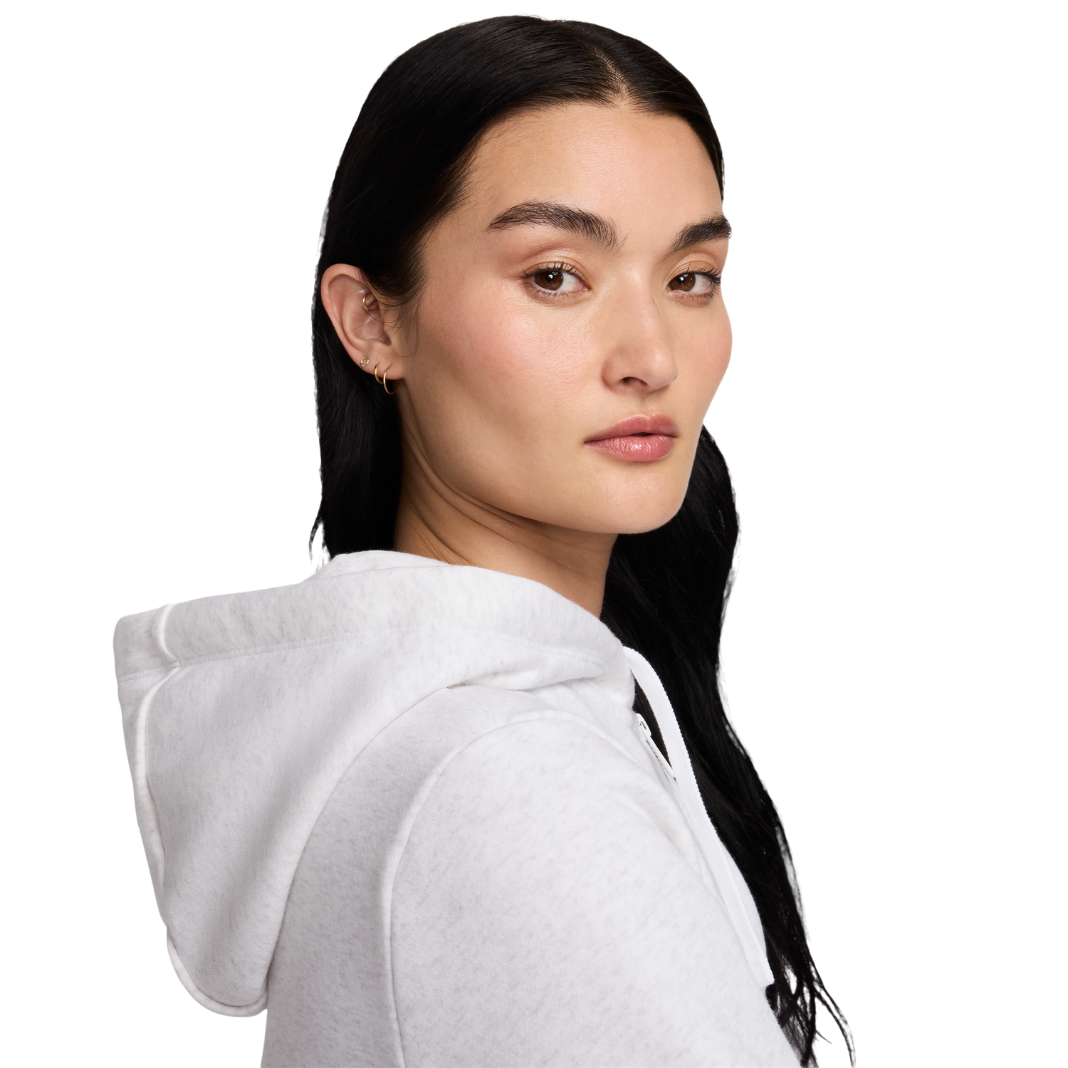 Nike NSW Club Fleece FZ Hoodie - Women's - Birch Heather/Black