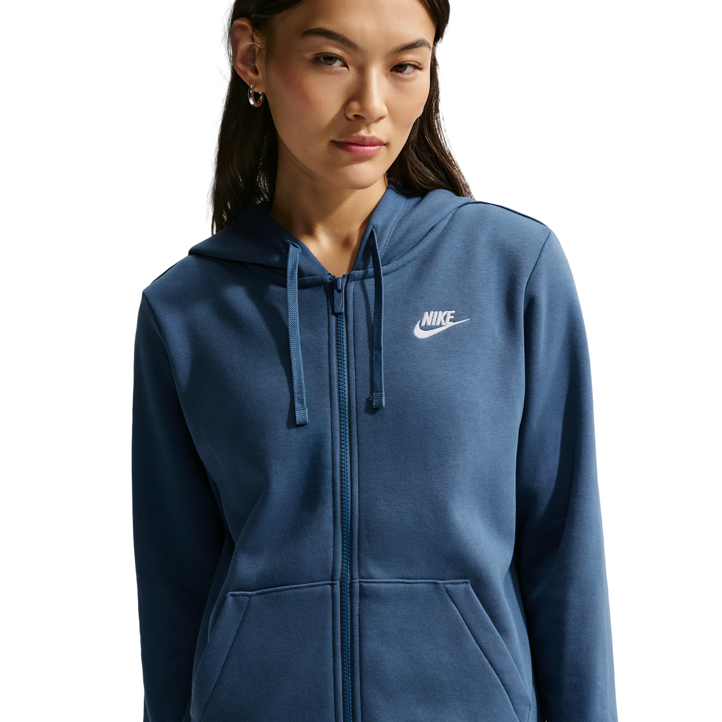Nike NSW Club Fleece FZ Hoodie - Women's - Mystic Navy/White