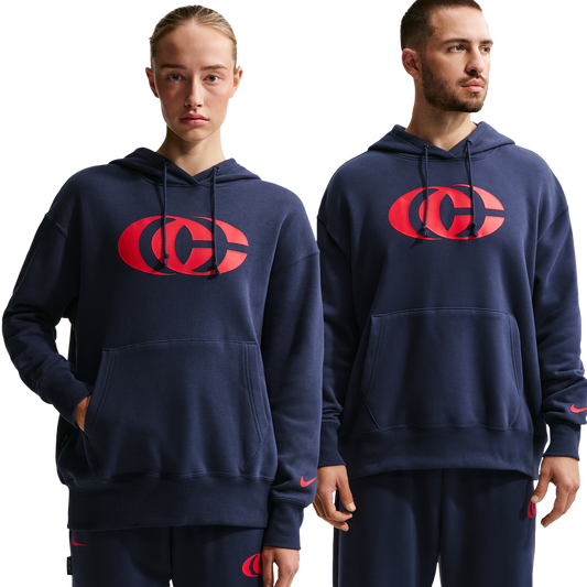 Nike CC Fleece Pullover Essentials Hoodie - Women's - University Red/University Red/Midnight Navy