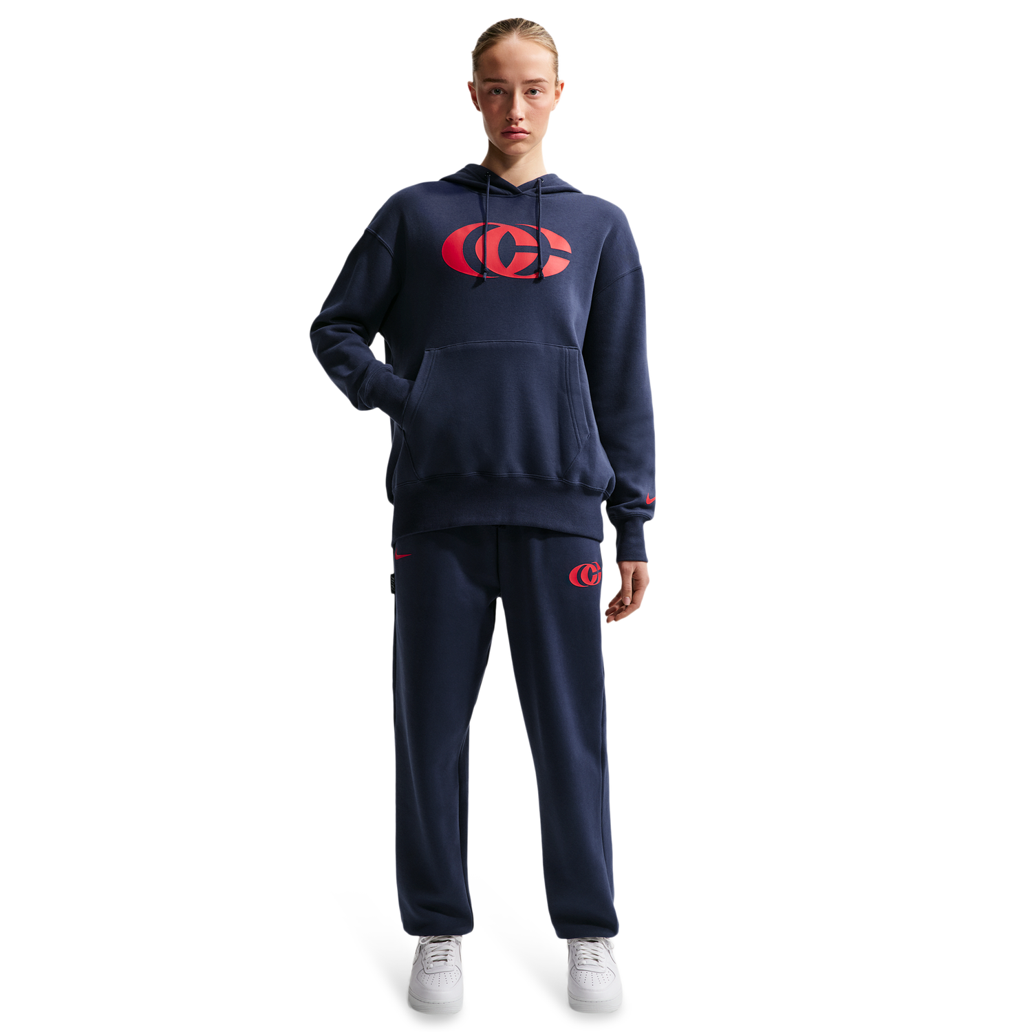 Nike CC Fleece Pullover Essentials Hoodie - Women's - University Red/University Red/Midnight Navy