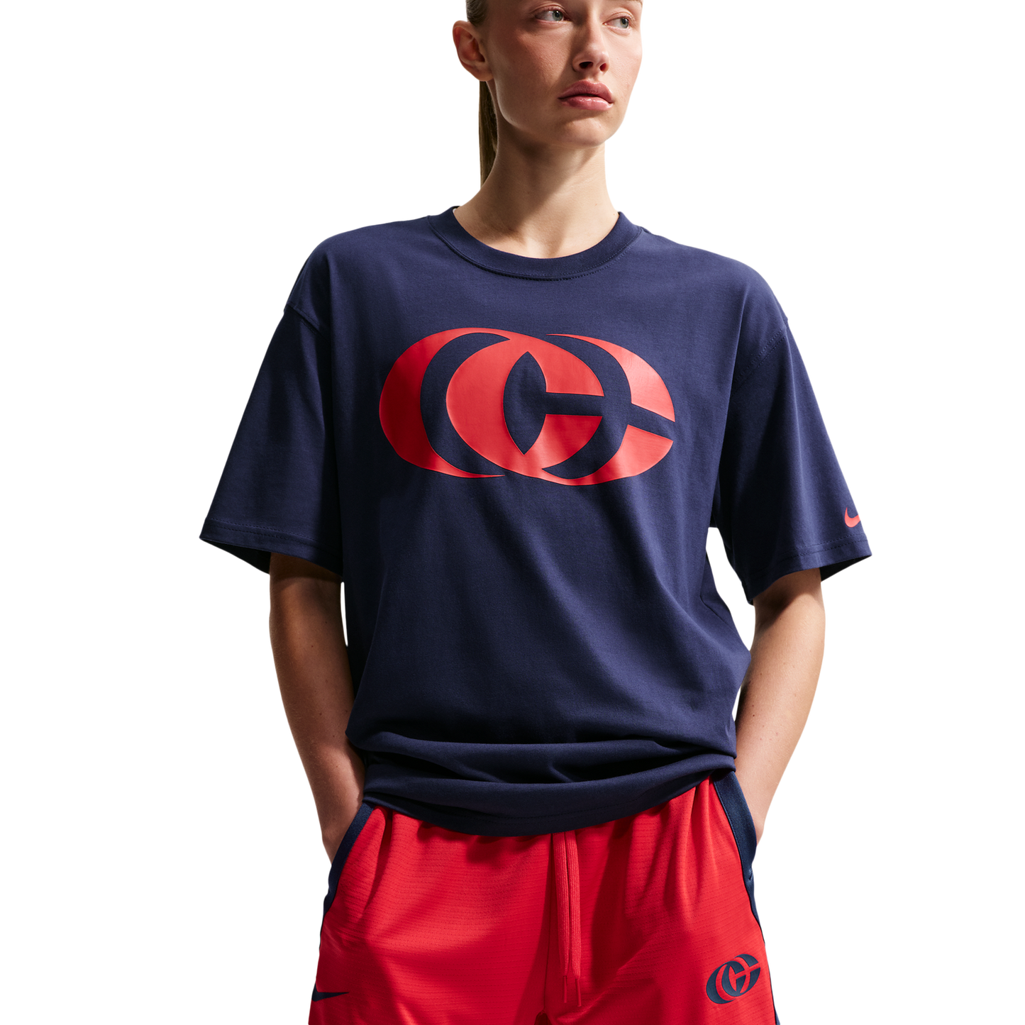 Nike CC Dri-FIT Crossover 5" Shorts - Women's - University Red/Midnight Navy/Midnight Navy