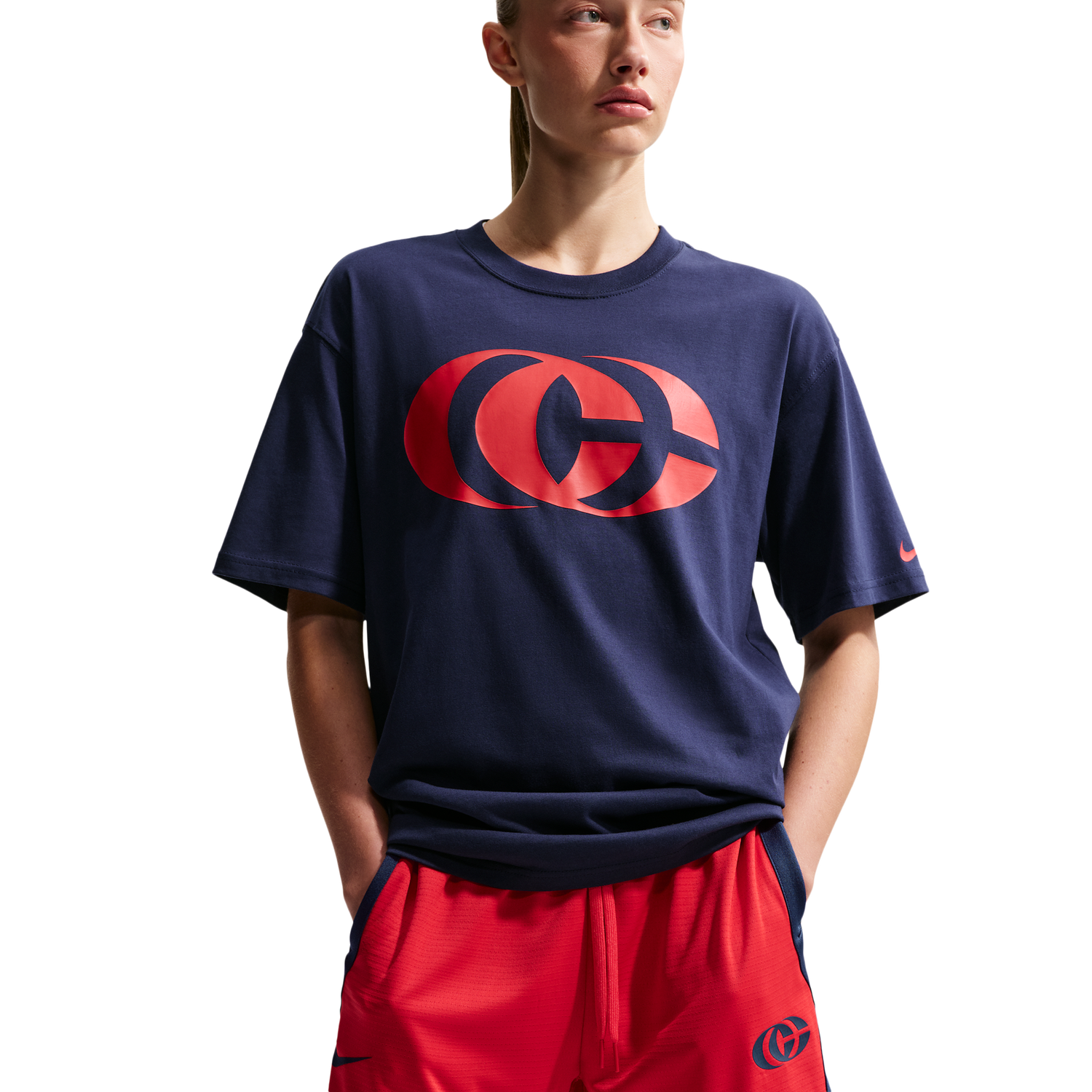 Nike CC Dri-FIT Crossover 5" Shorts - Women's - University Red/Midnight Navy/Midnight Navy