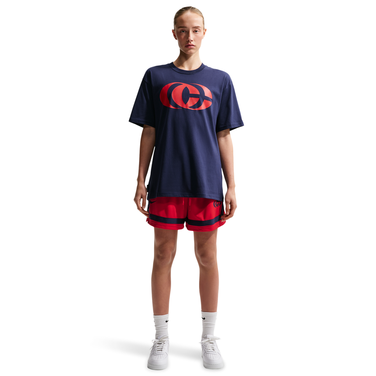 Nike CC Dri-FIT Crossover 5" Shorts - Women's - University Red/Midnight Navy/Midnight Navy