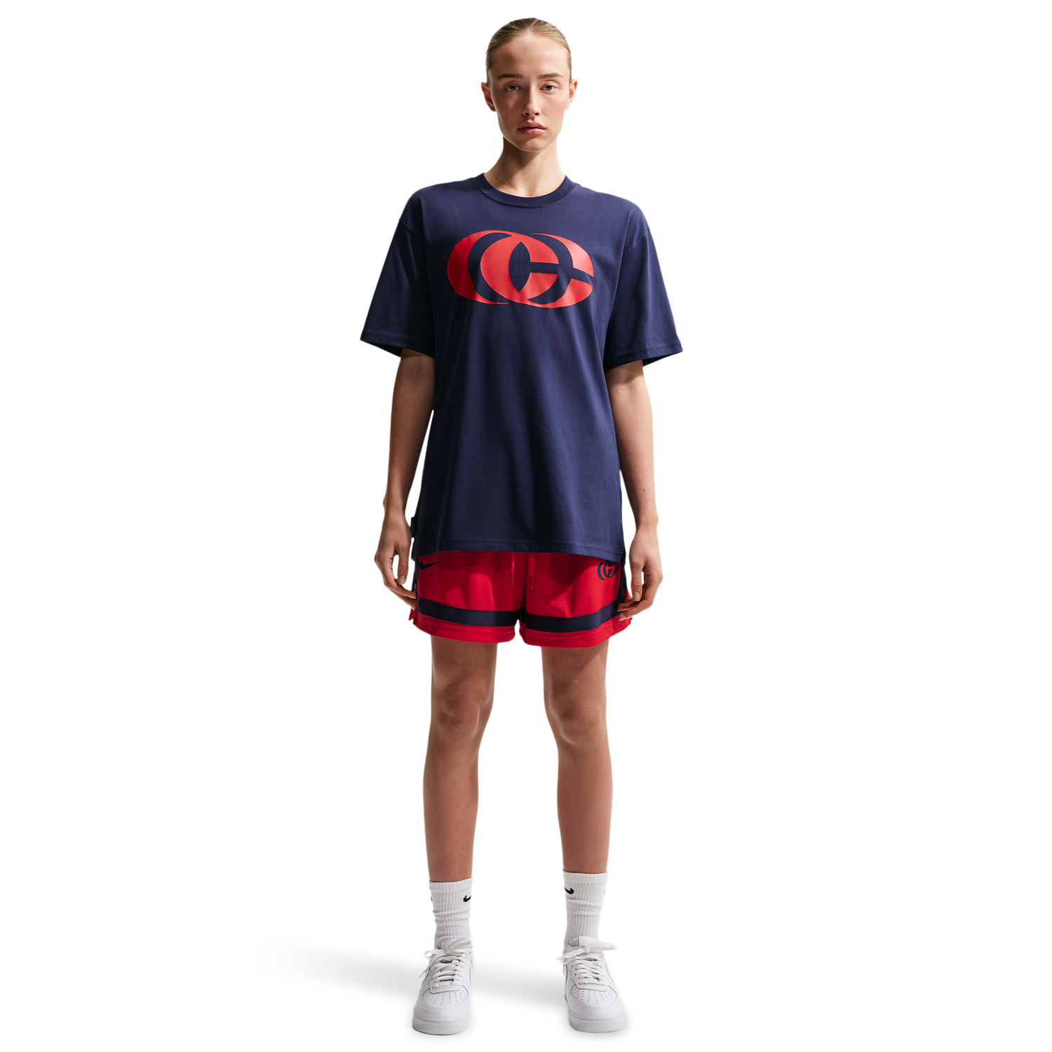 Nike CC Dri-FIT Crossover 5" Shorts - Women's - University Red/Midnight Navy/Midnight Navy