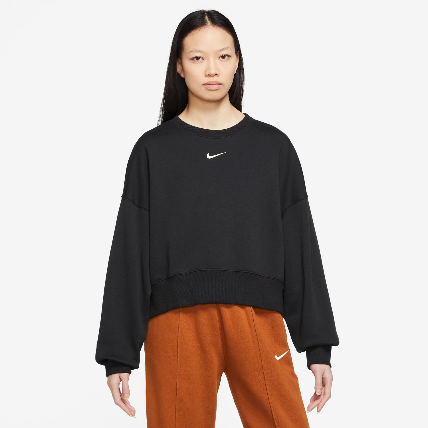 Nike NSW Style Fleece Crew OOS - Women's - Black