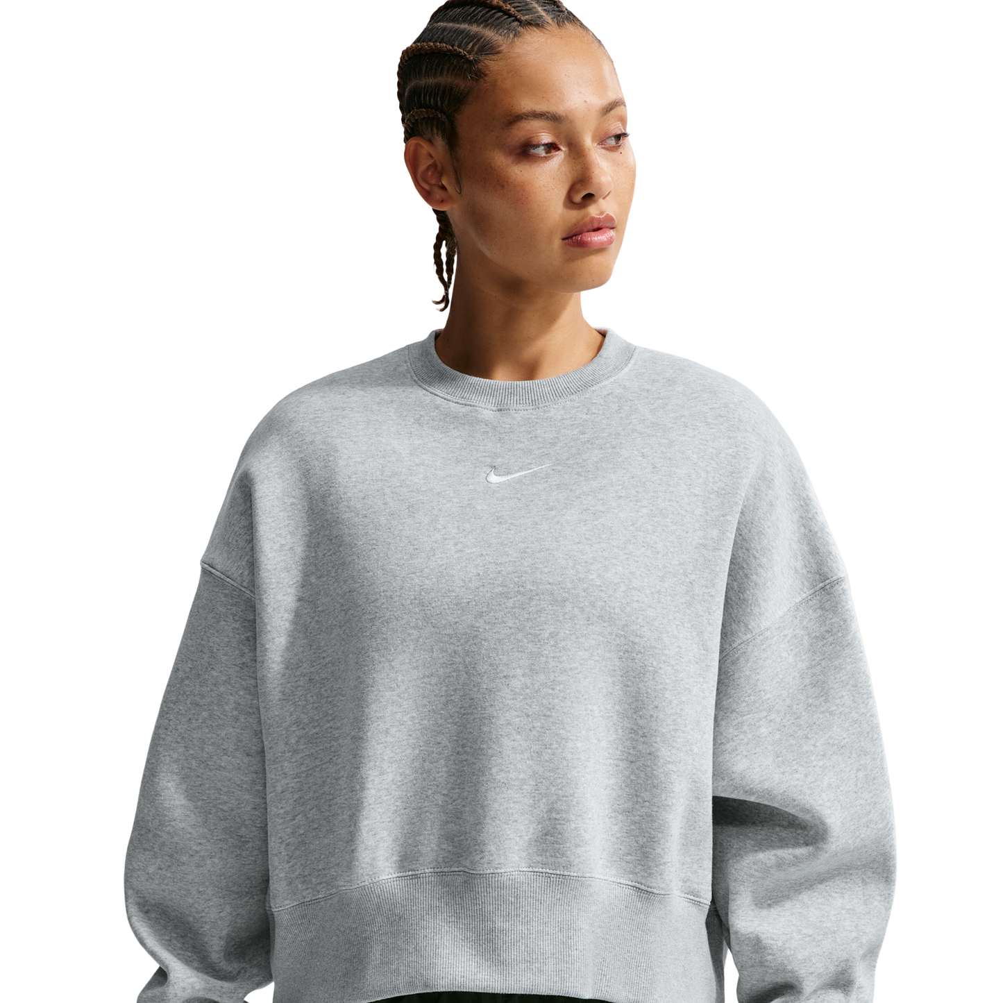 Nike NSW Style Fleece Crew OOS - Women's - Heather/Pure Platinum/Sail