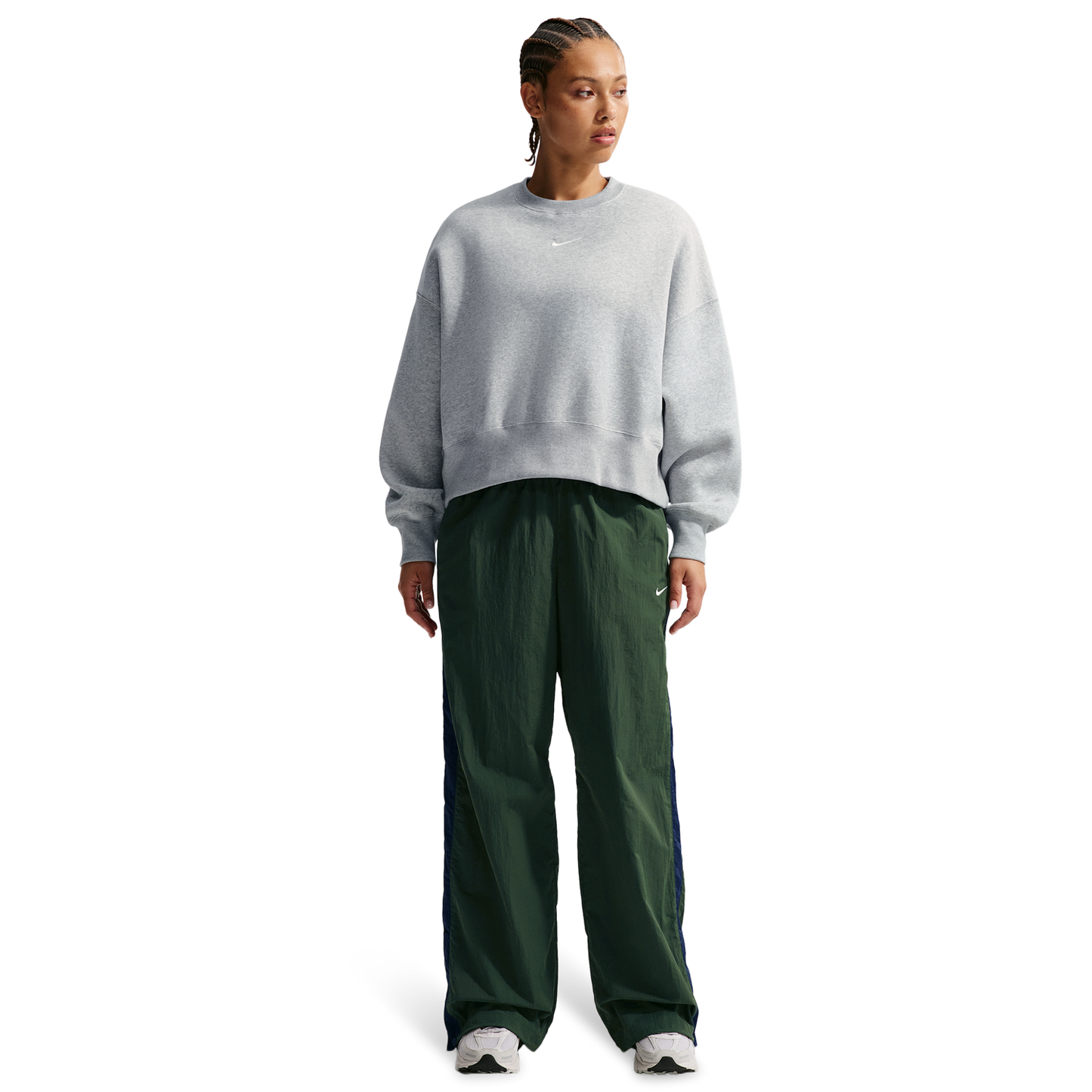 Nike NSW Style Fleece Crew OOS - Women's - Heather/Pure Platinum/Sail