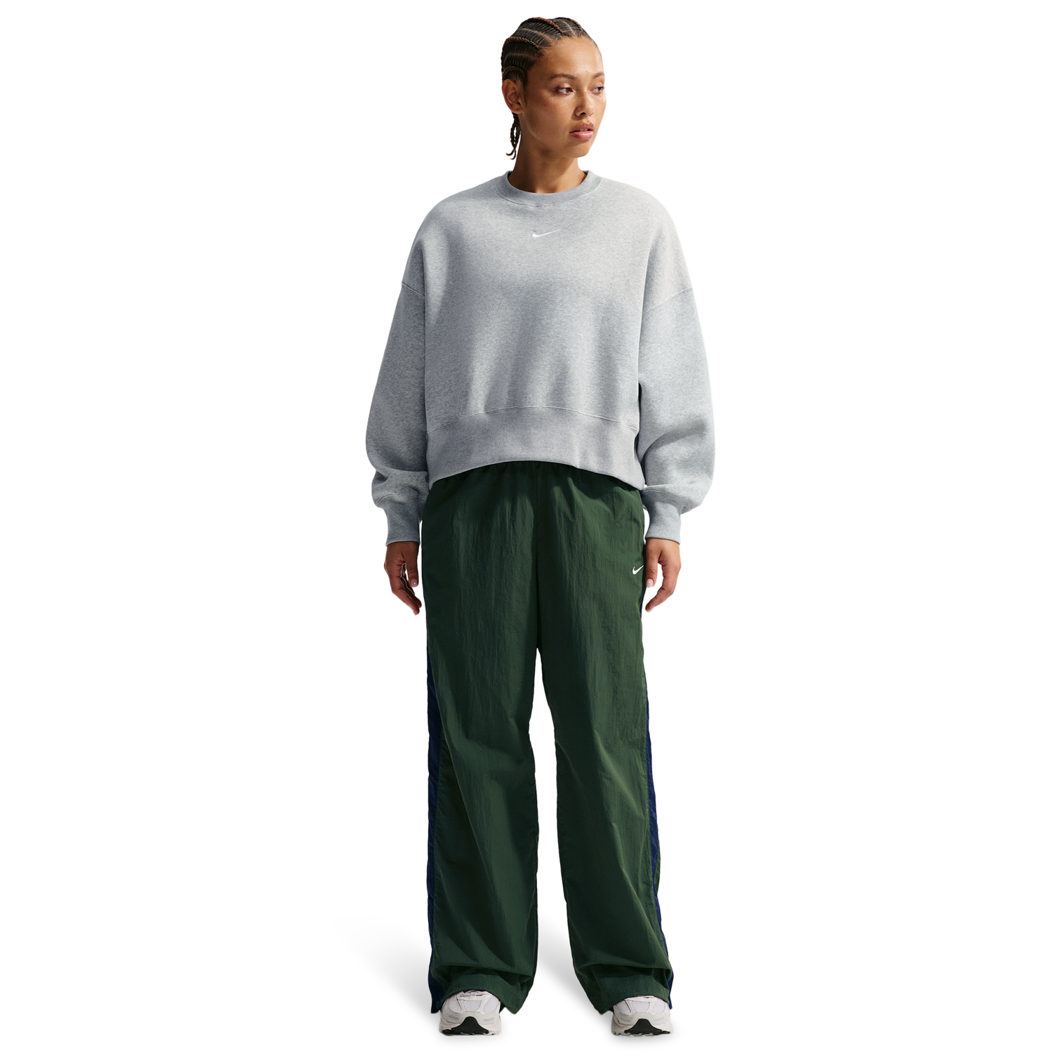 Nike NSW Style Fleece Crew OOS - Women's - Heather/Pure Platinum/Sail