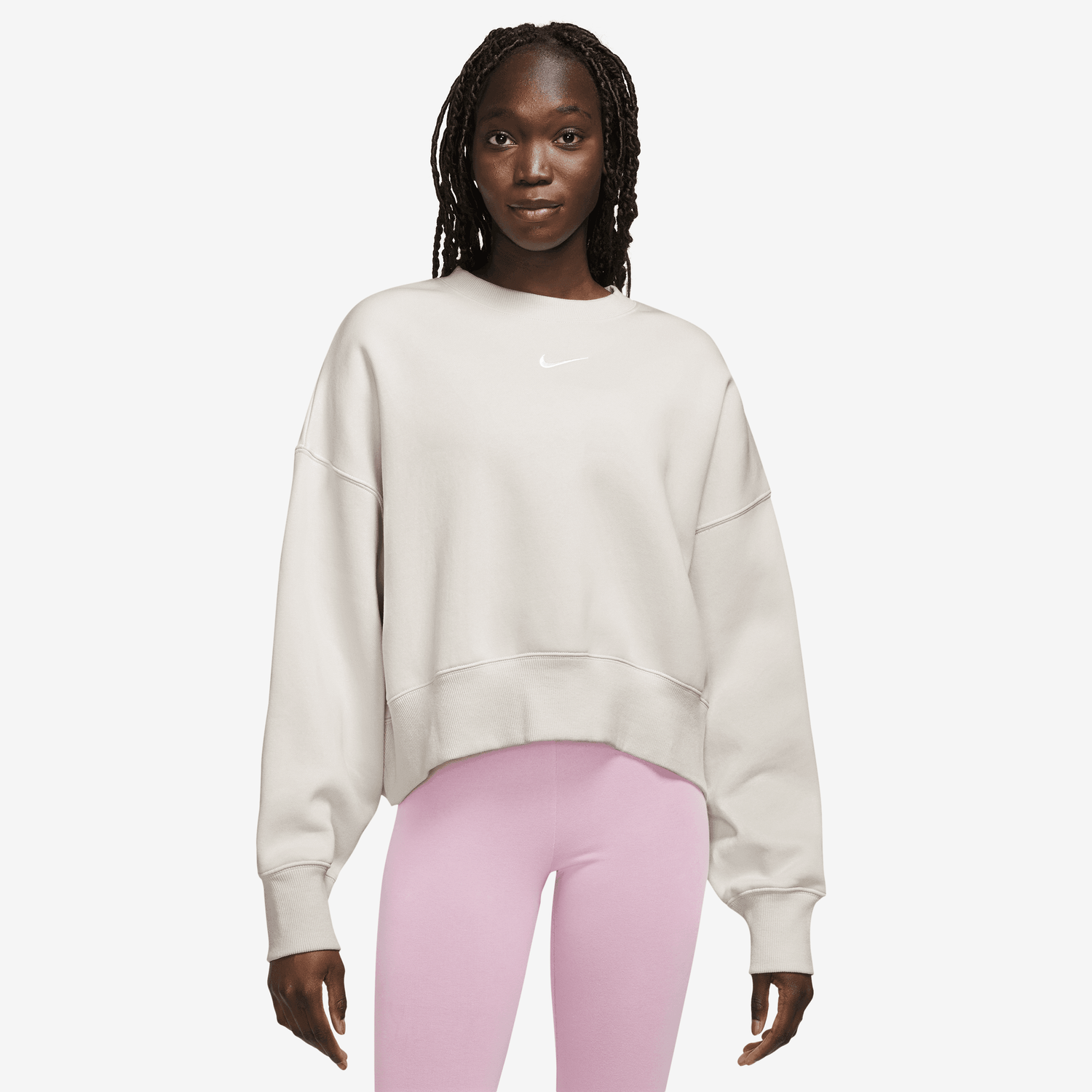 Nike NSW Style Fleece Crew OOS - Women's - Light Orewood Brown/Sail