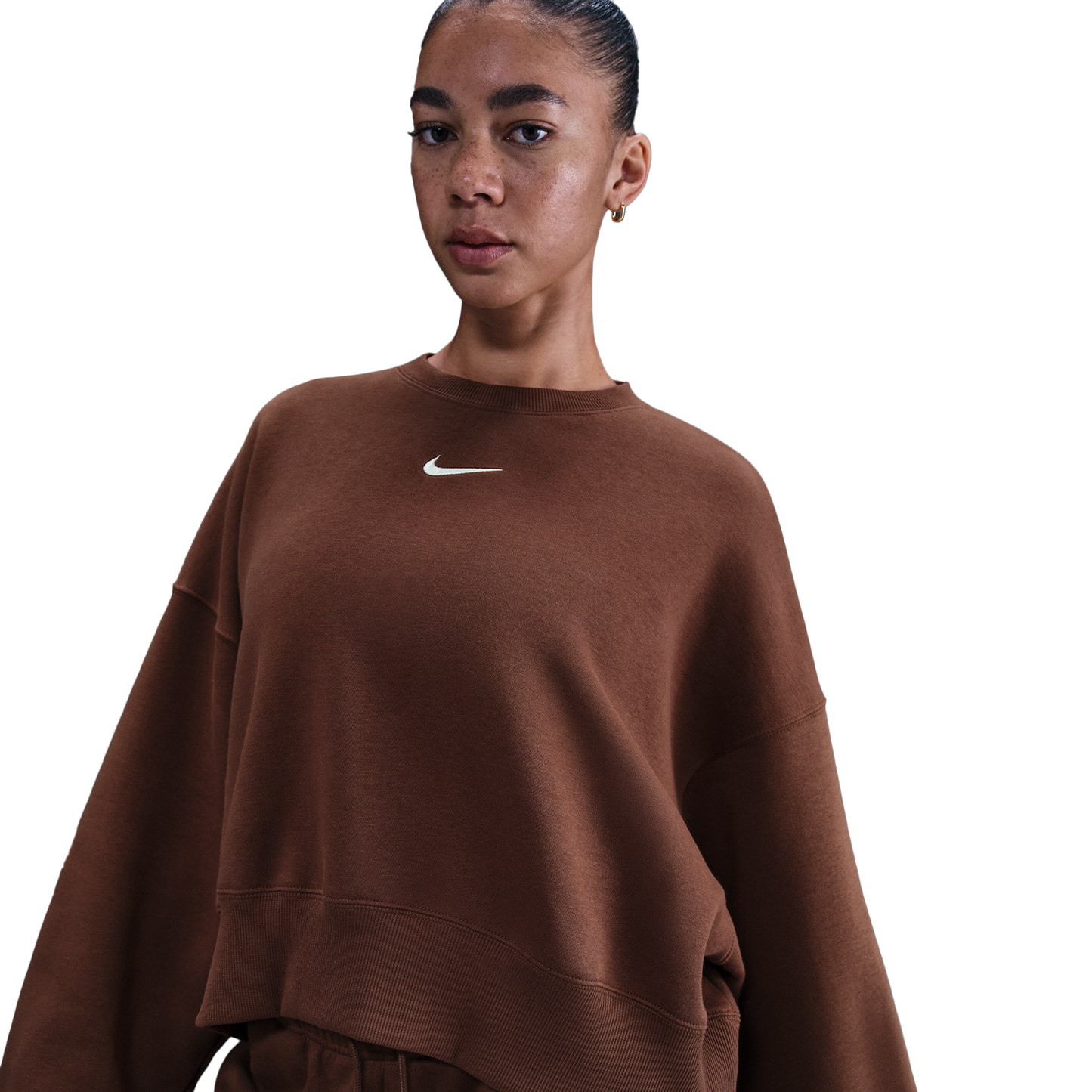 Nike NSW Style Fleece Crew OOS - Women's - Fauna Brown/Sail