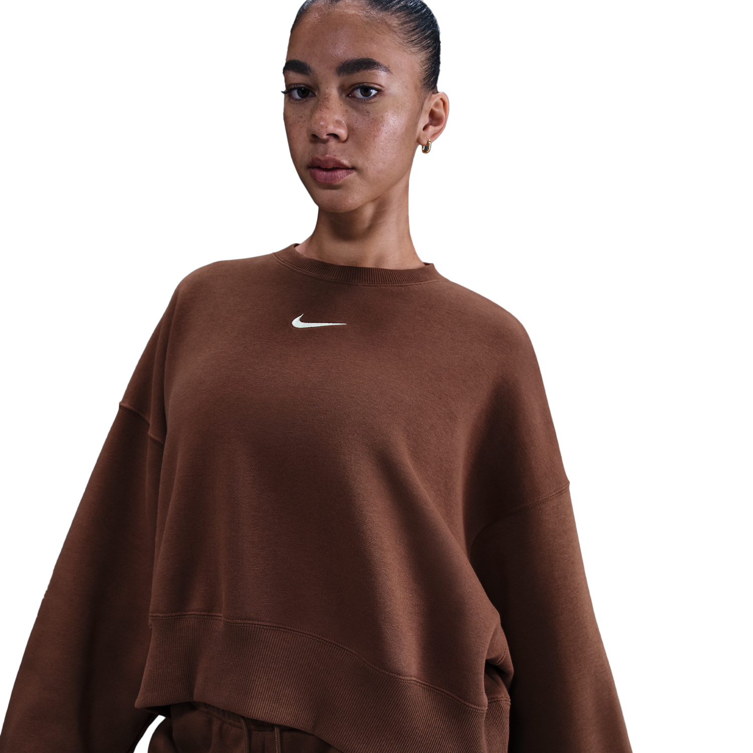 Nike NSW Style Fleece Crew OOS - Women's - Fauna Brown/Sail