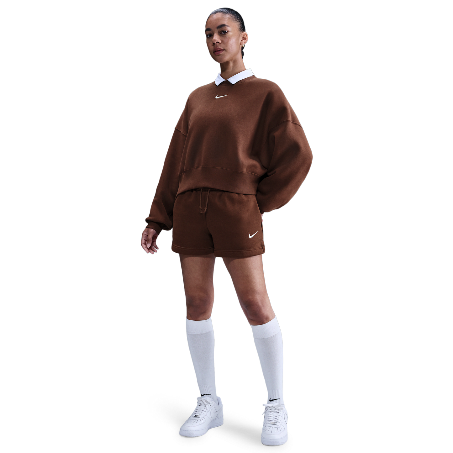 Nike NSW Style Fleece Crew OOS - Women's - Fauna Brown/Sail