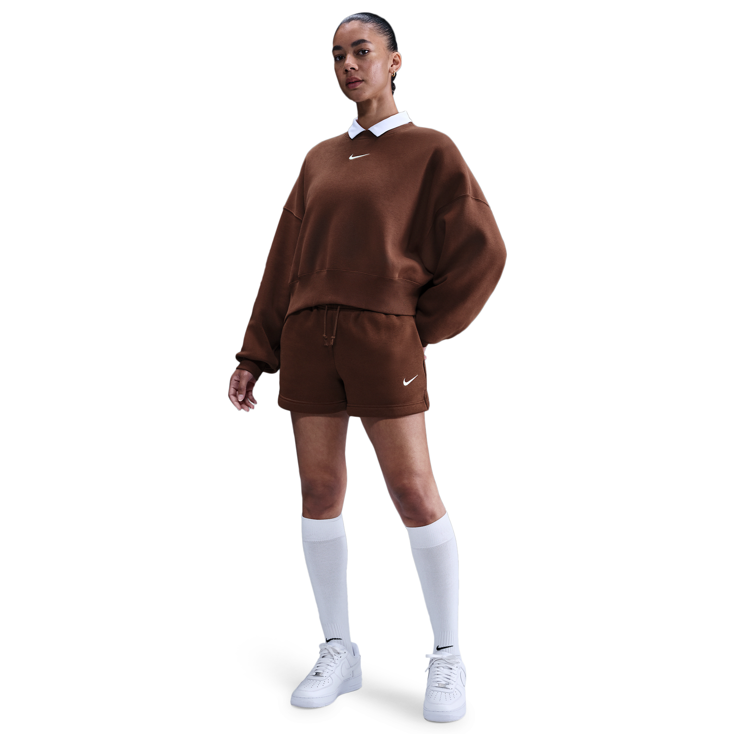 Nike NSW Style Fleece Crew OOS - Women's - Fauna Brown/Sail