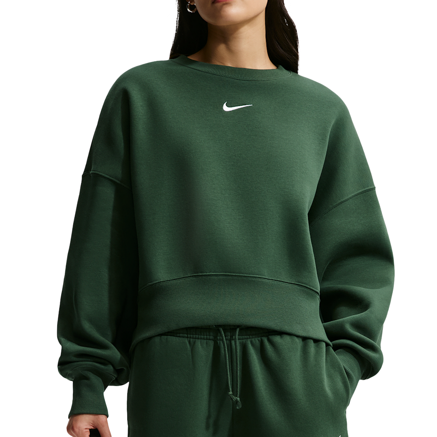 Nike NSW Style Fleece Crew OOS - Women's - Fir/Sail