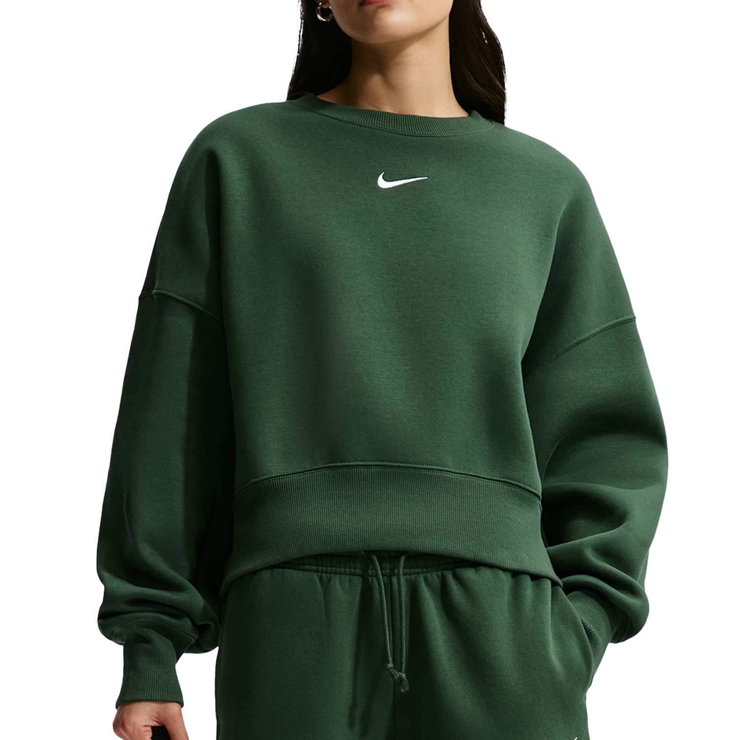 Nike NSW Style Fleece Crew OOS - Women's - Fir/Sail