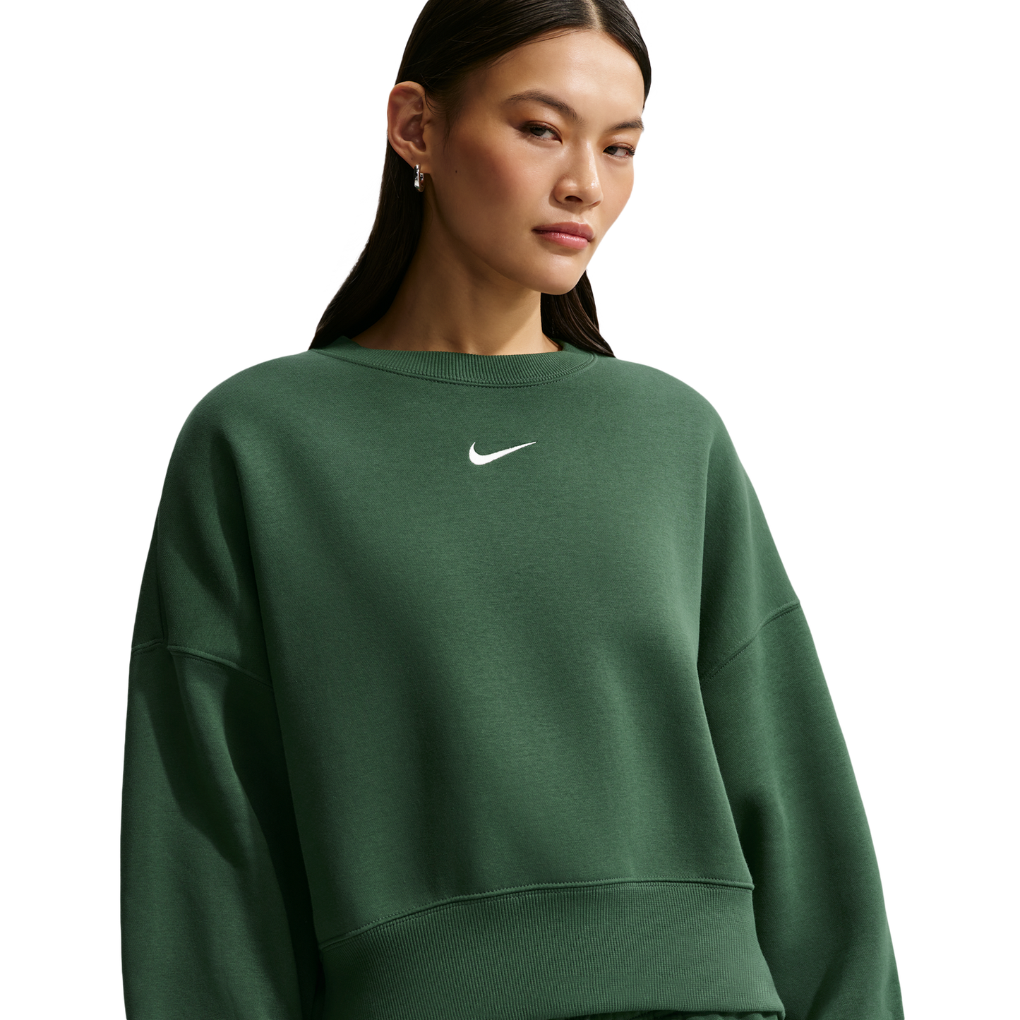 Nike NSW Style Fleece Crew OOS - Women's - Fir/Sail