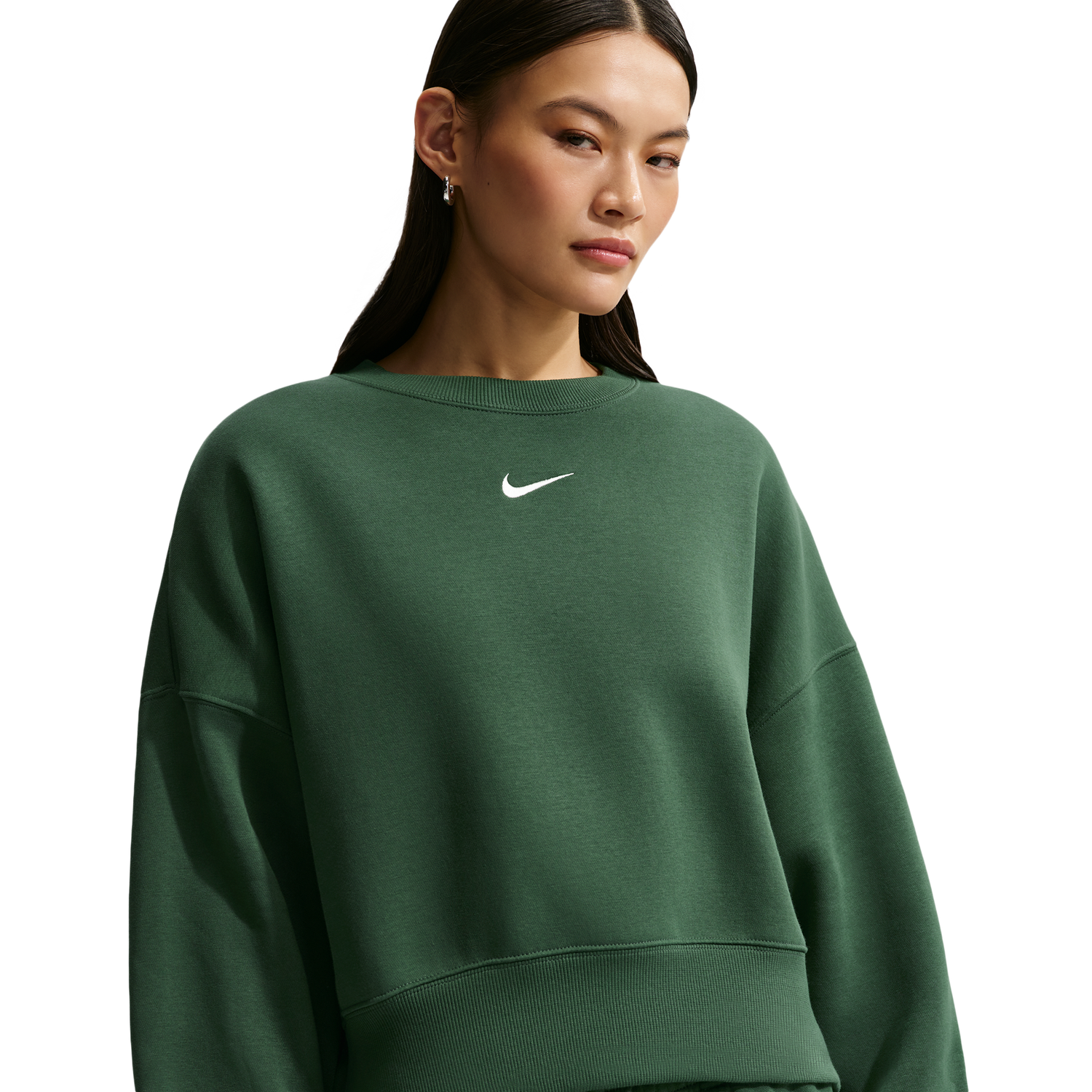 Nike NSW Style Fleece Crew OOS - Women's - Fir/Sail