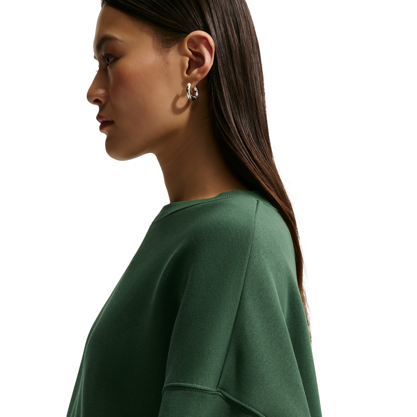 Nike NSW Style Fleece Crew OOS - Women's - Fir/Sail