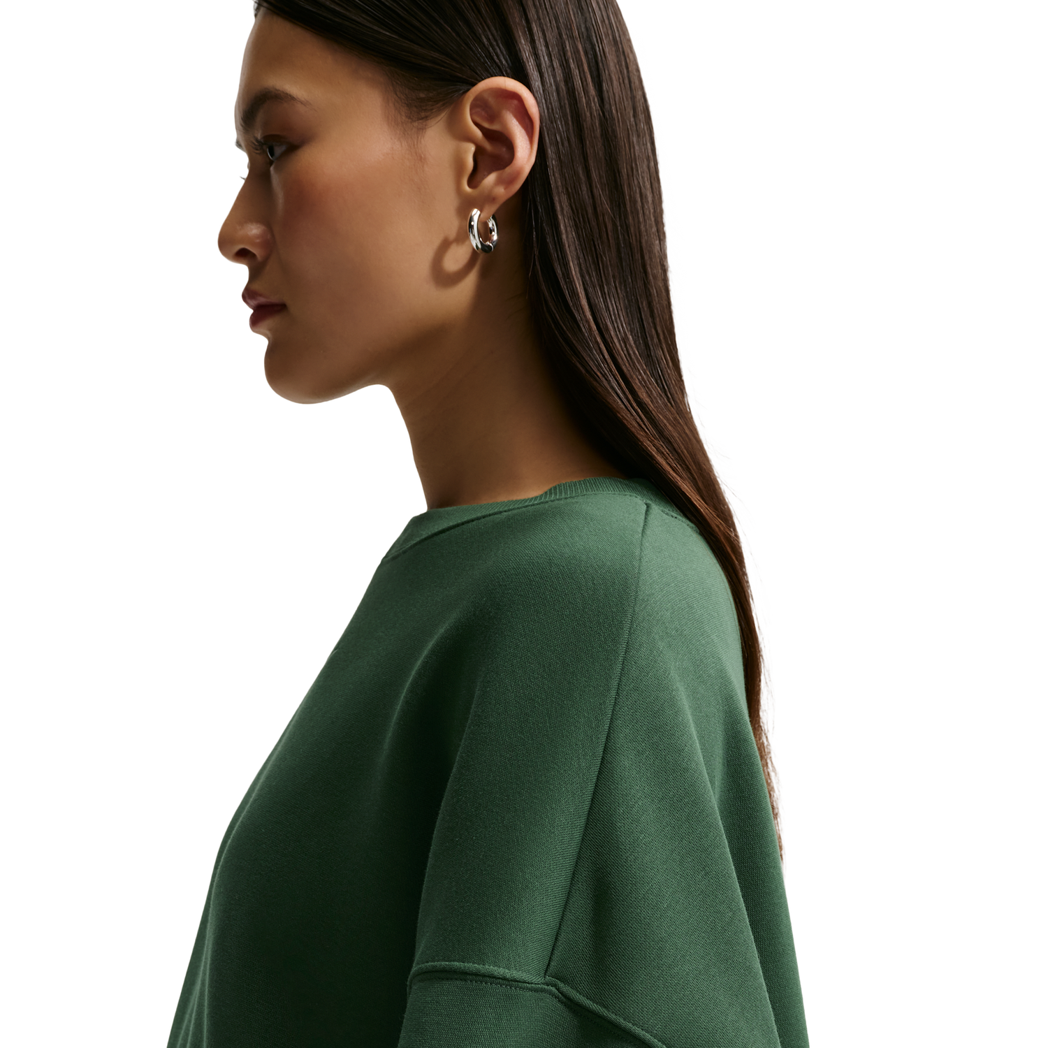 Nike NSW Style Fleece Crew OOS - Women's - Fir/Sail