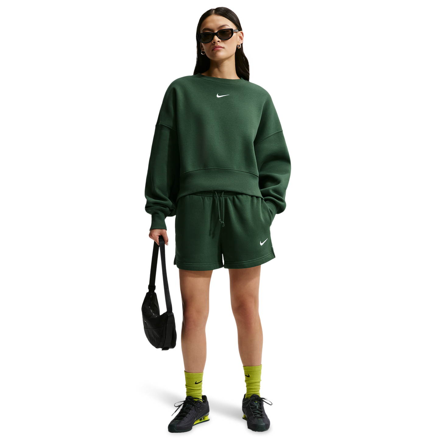 Nike NSW Style Fleece Crew OOS - Women's - Fir/Sail