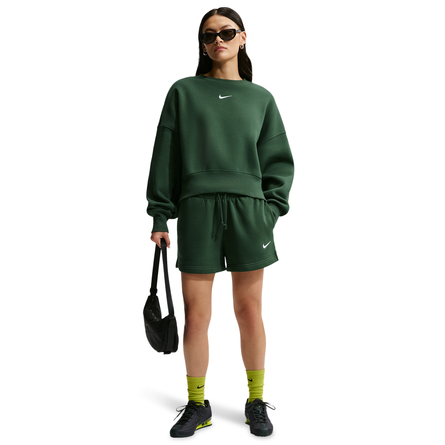 Nike NSW Style Fleece Crew OOS - Women's - Fir/Sail