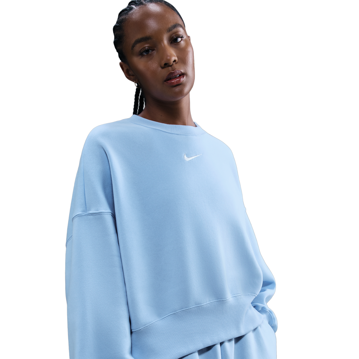 Nike NSW Style Fleece Crew OOS - Women's - Sail/Celestine Blue