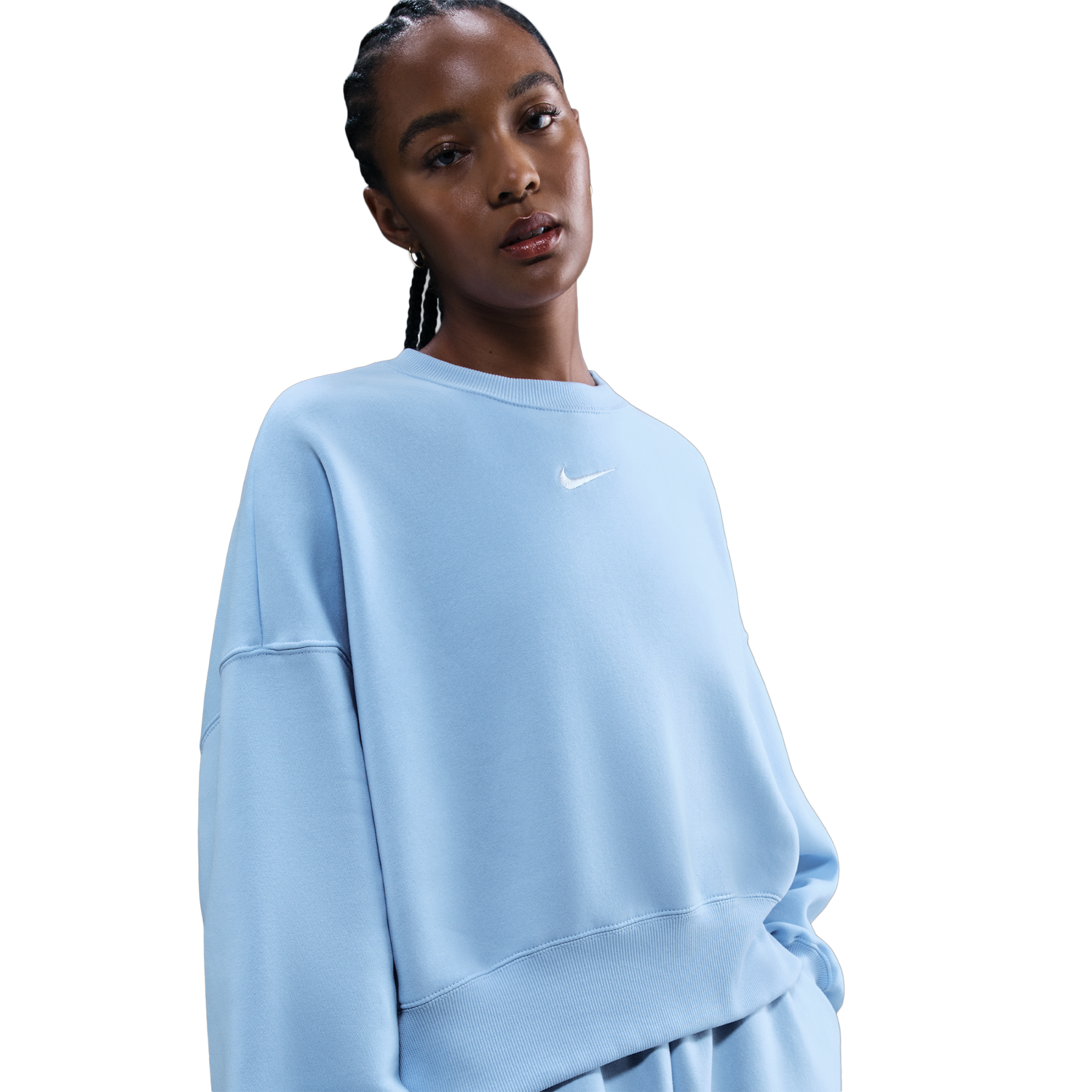 Nike NSW Style Fleece Crew OOS - Women's - Sail/Celestine Blue