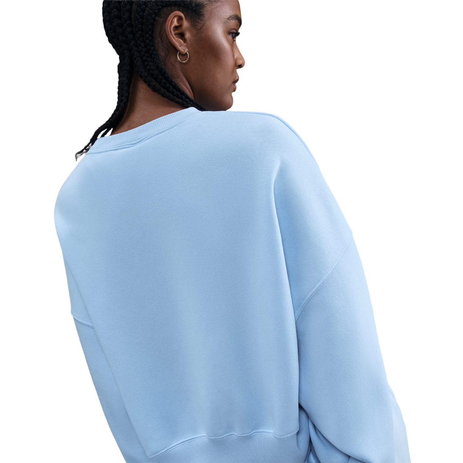 Nike NSW Style Fleece Crew OOS - Women's - Sail/Celestine Blue