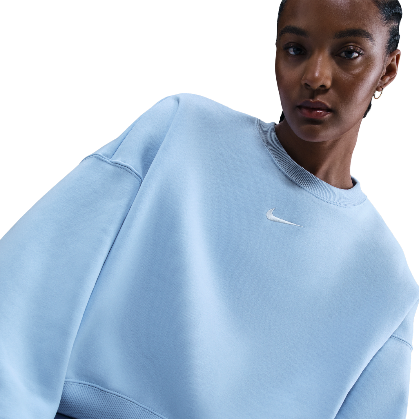 Nike NSW Style Fleece Crew OOS - Women's - Sail/Celestine Blue