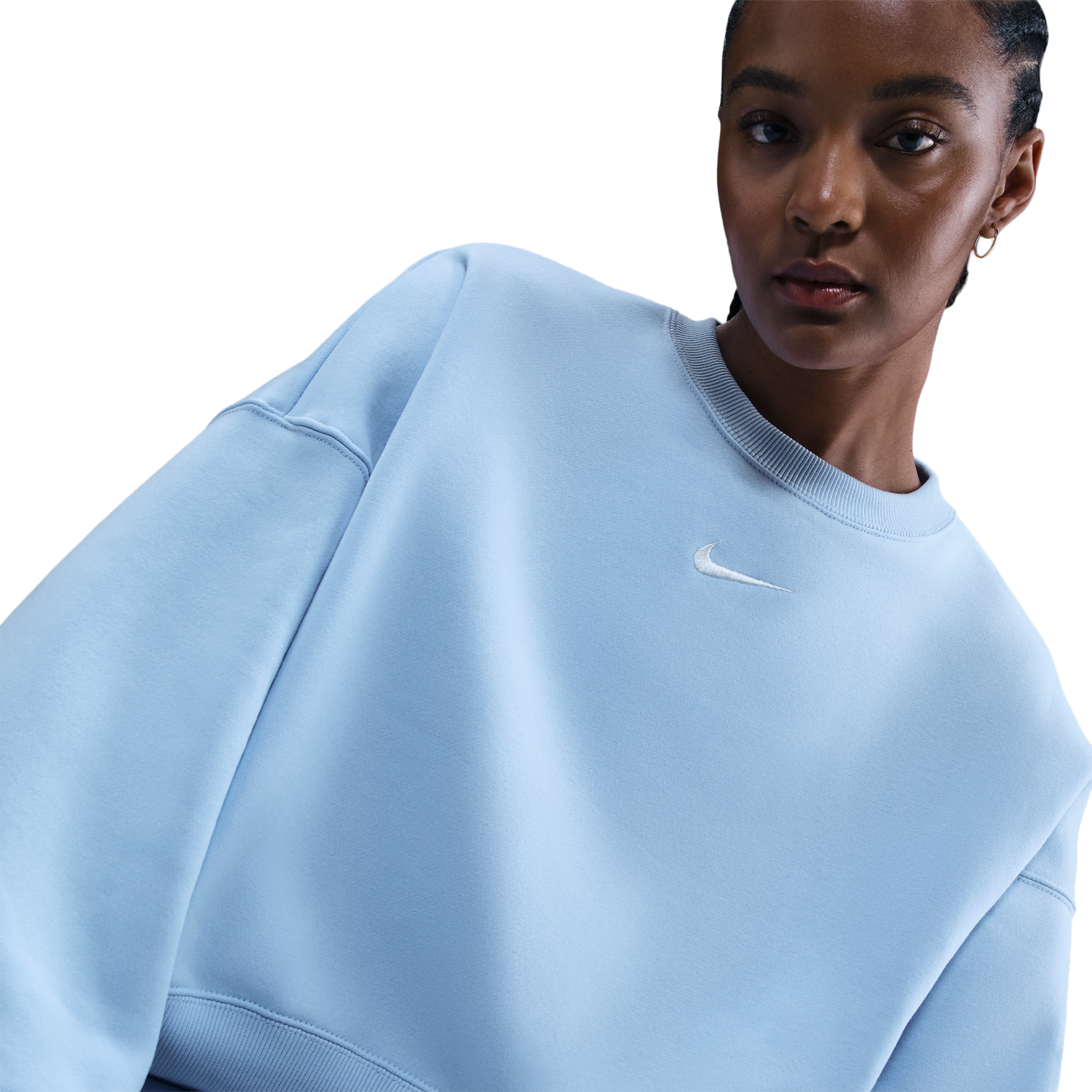 Nike NSW Style Fleece Crew OOS - Women's - Sail/Celestine Blue