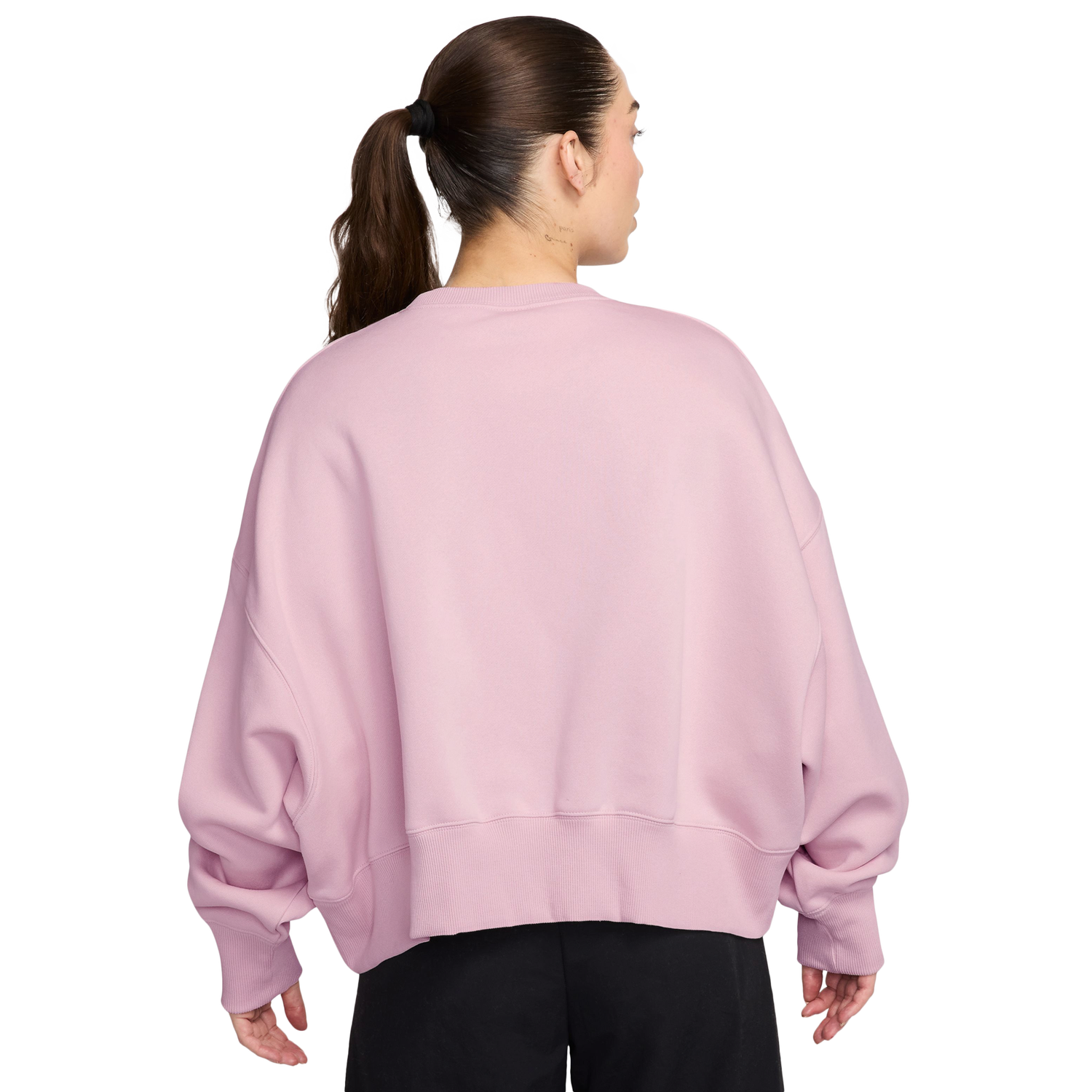 Nike NSW Style Fleece Crew OOS - Women's - Sail/Pink Foam