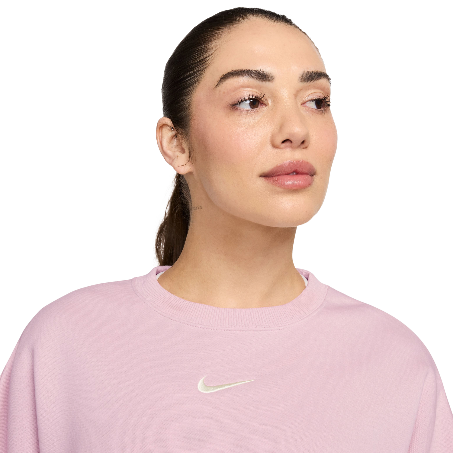 Nike NSW Style Fleece Crew OOS - Women's - Sail/Pink Foam