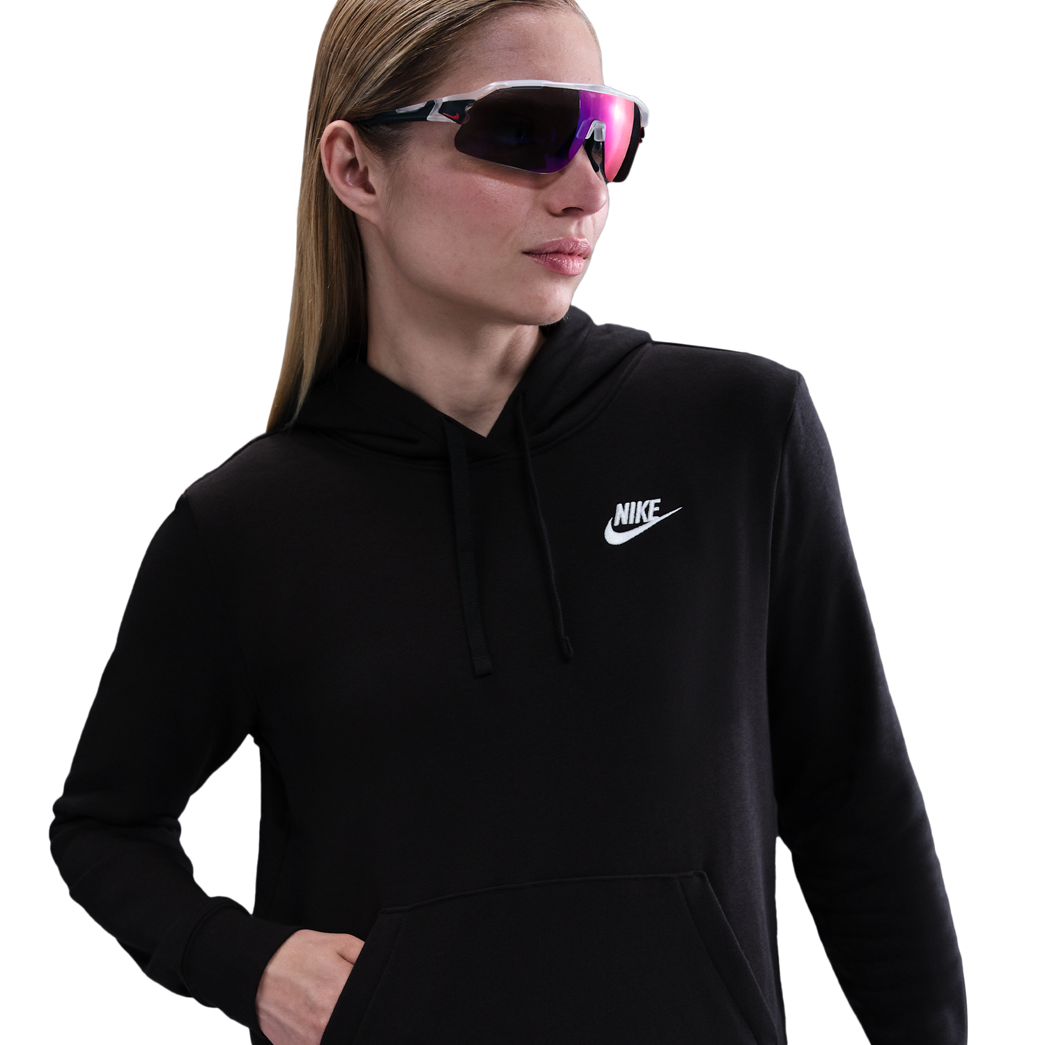 Nike NSW Club Fleece PO Hoodie - Women's - Black/White