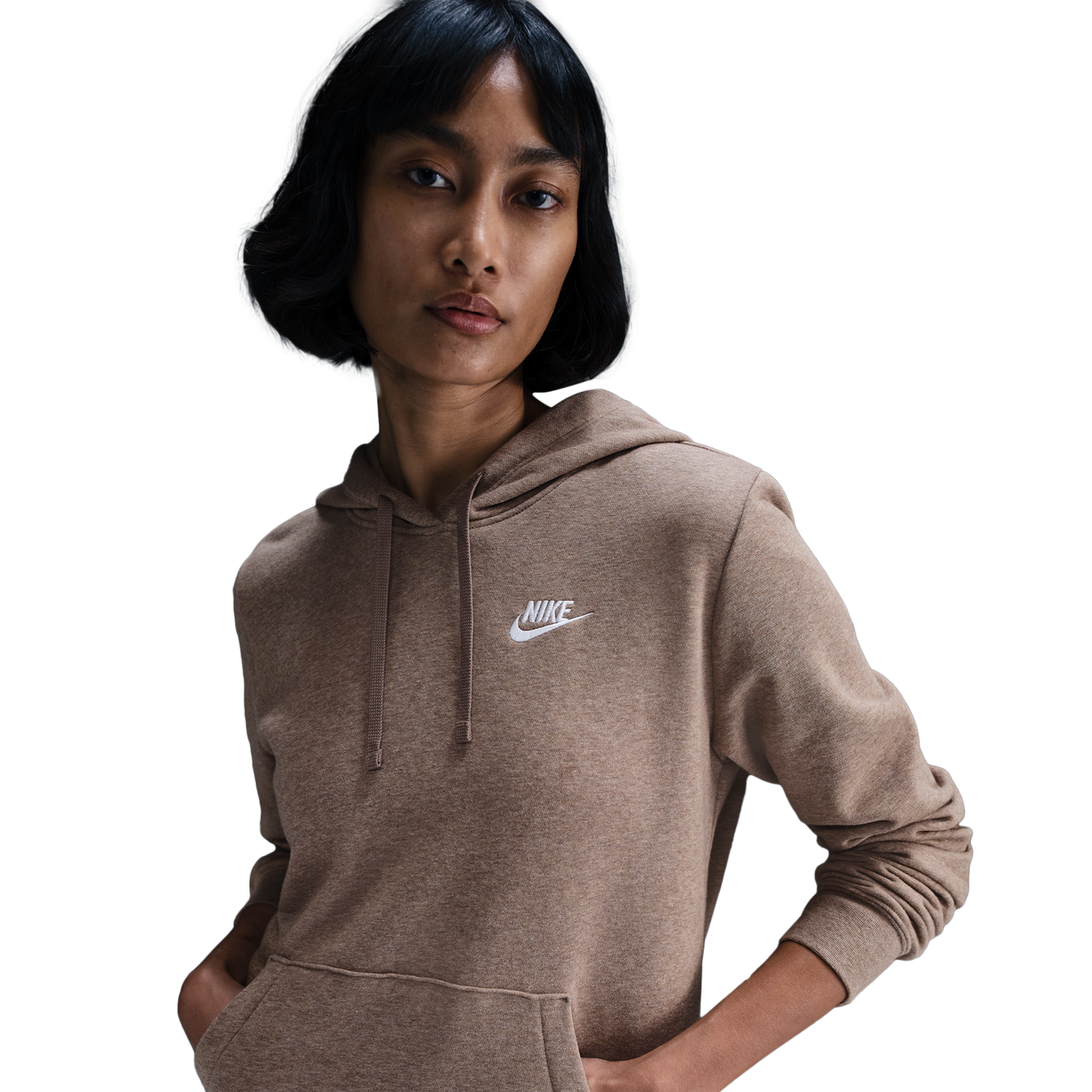 Nike NSW Club Fleece PO Hoodie - Women's - Mink Brown/Heather/White