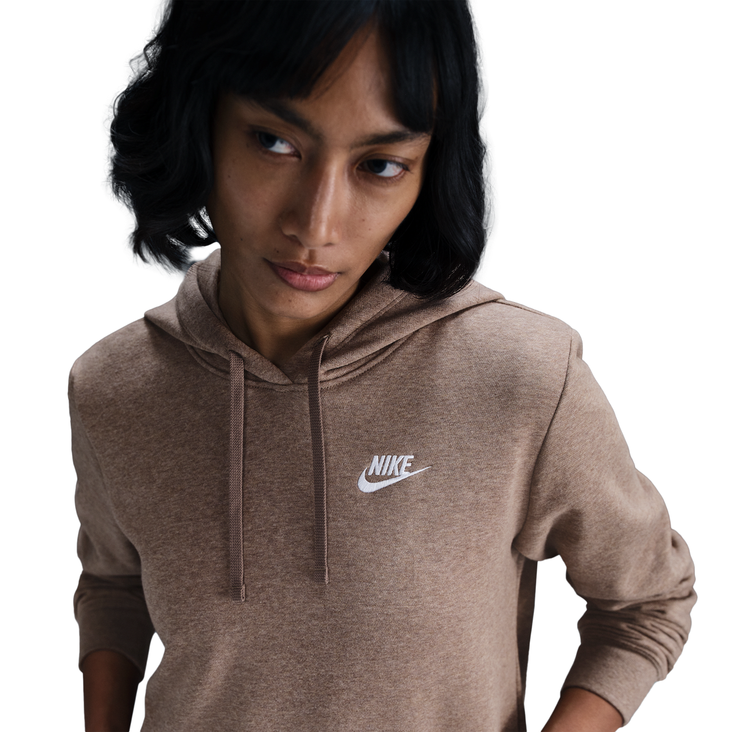 Nike NSW Club Fleece PO Hoodie - Women's - Mink Brown/Heather/White