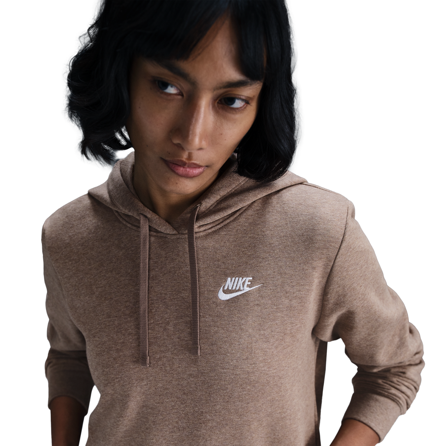 Nike NSW Club Fleece PO Hoodie - Women's - Mink Brown/Heather/White