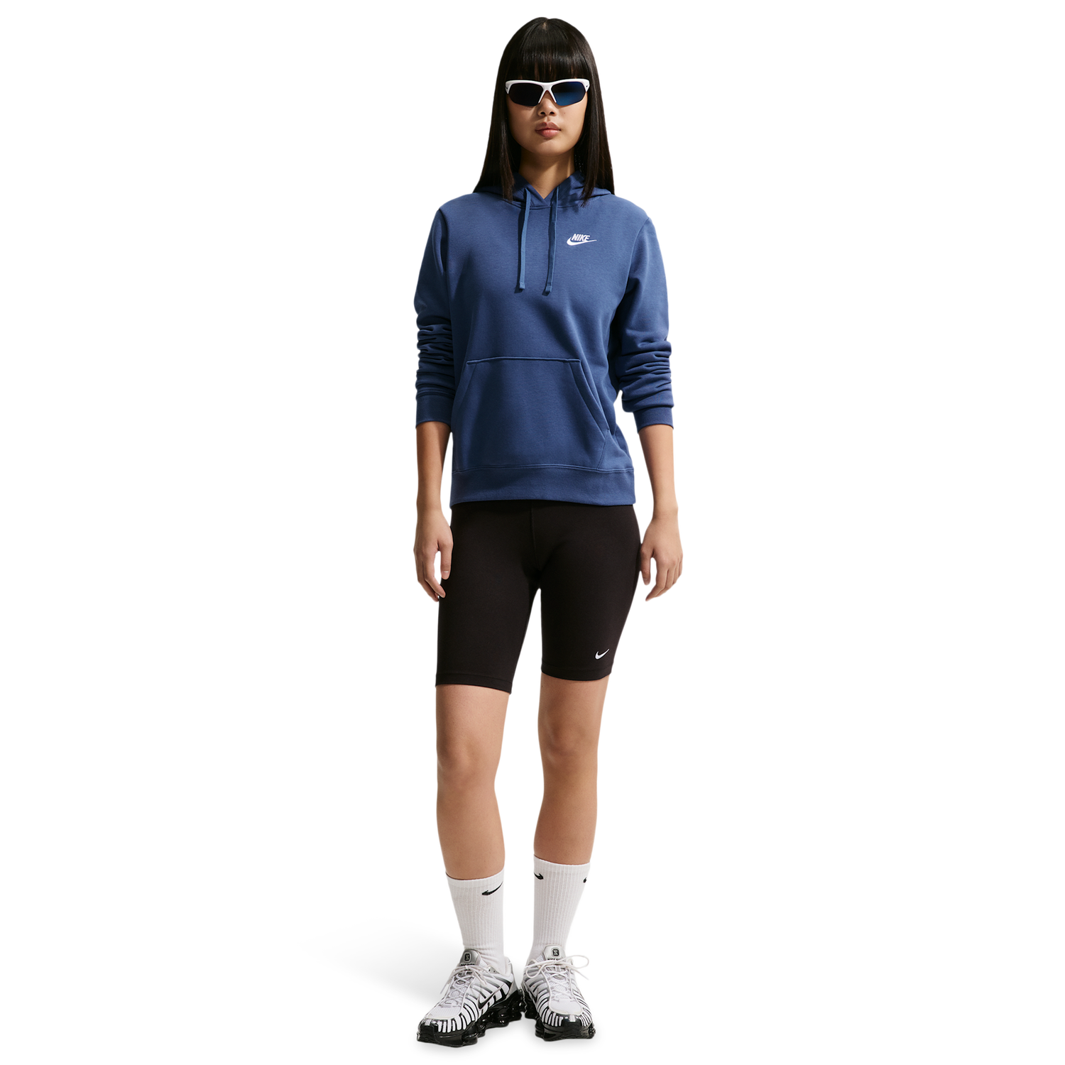 Nike NSW Club Fleece PO Hoodie - Women's - Mystic Navy/White