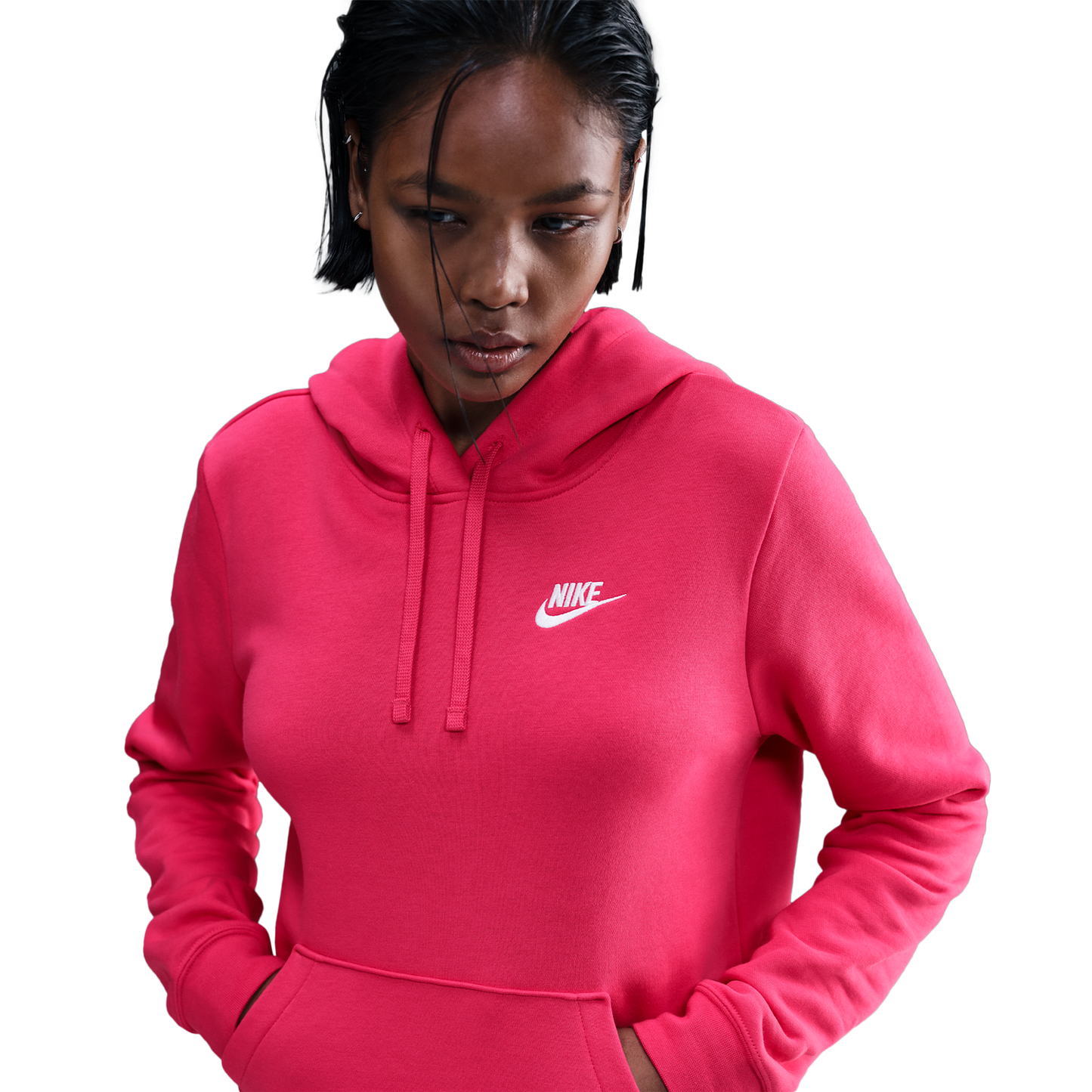 Nike NSW Club Fleece PO Hoodie - Women's - White/Rush Pink